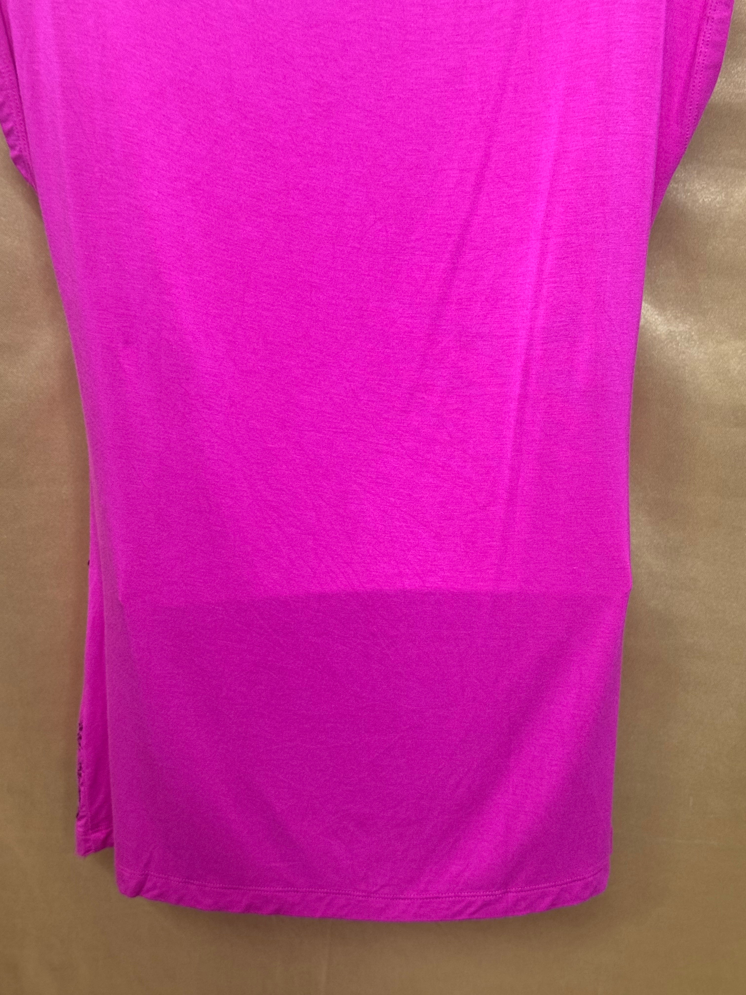 Madison Hot Pink Sequin Geometric Tunic Top Size Small Scoop Neck