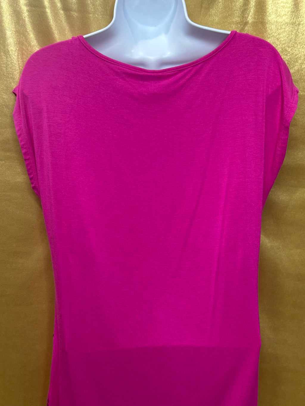 Madison Hot Pink Sequin Geometric Tunic Top Size Small Scoop Neck