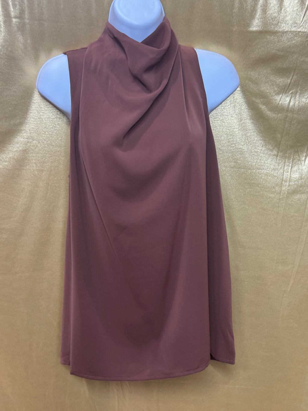 Entro Sleeveless Cowl Neck Top Brown Size Small NWT