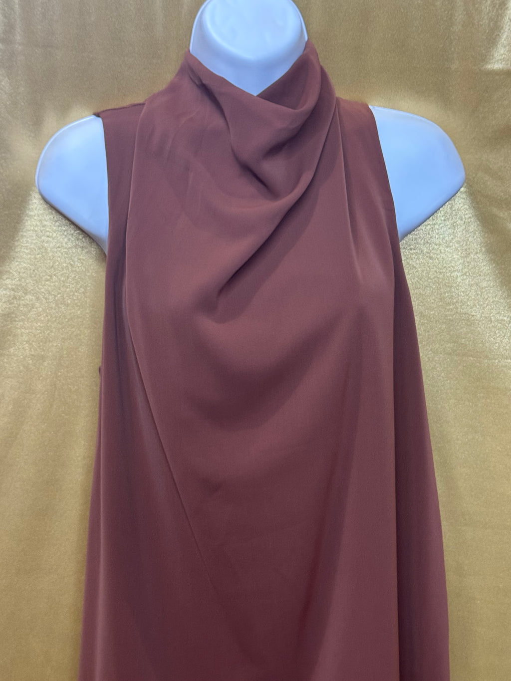 Entro Sleeveless Cowl Neck Top Brown Size Small NWT