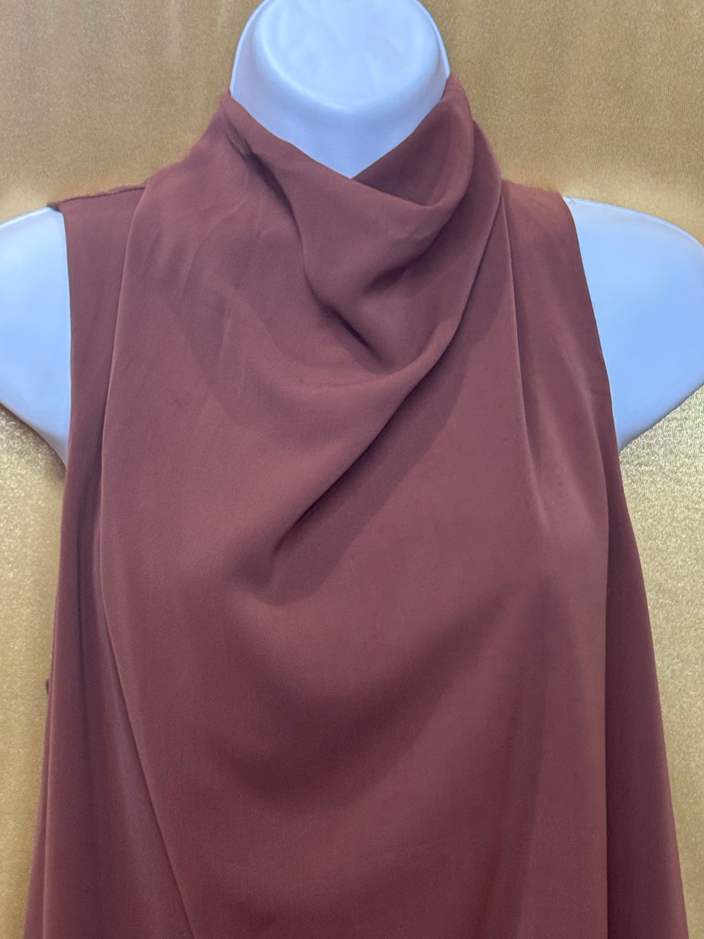 Entro Sleeveless Cowl Neck Top Brown Size Small NWT