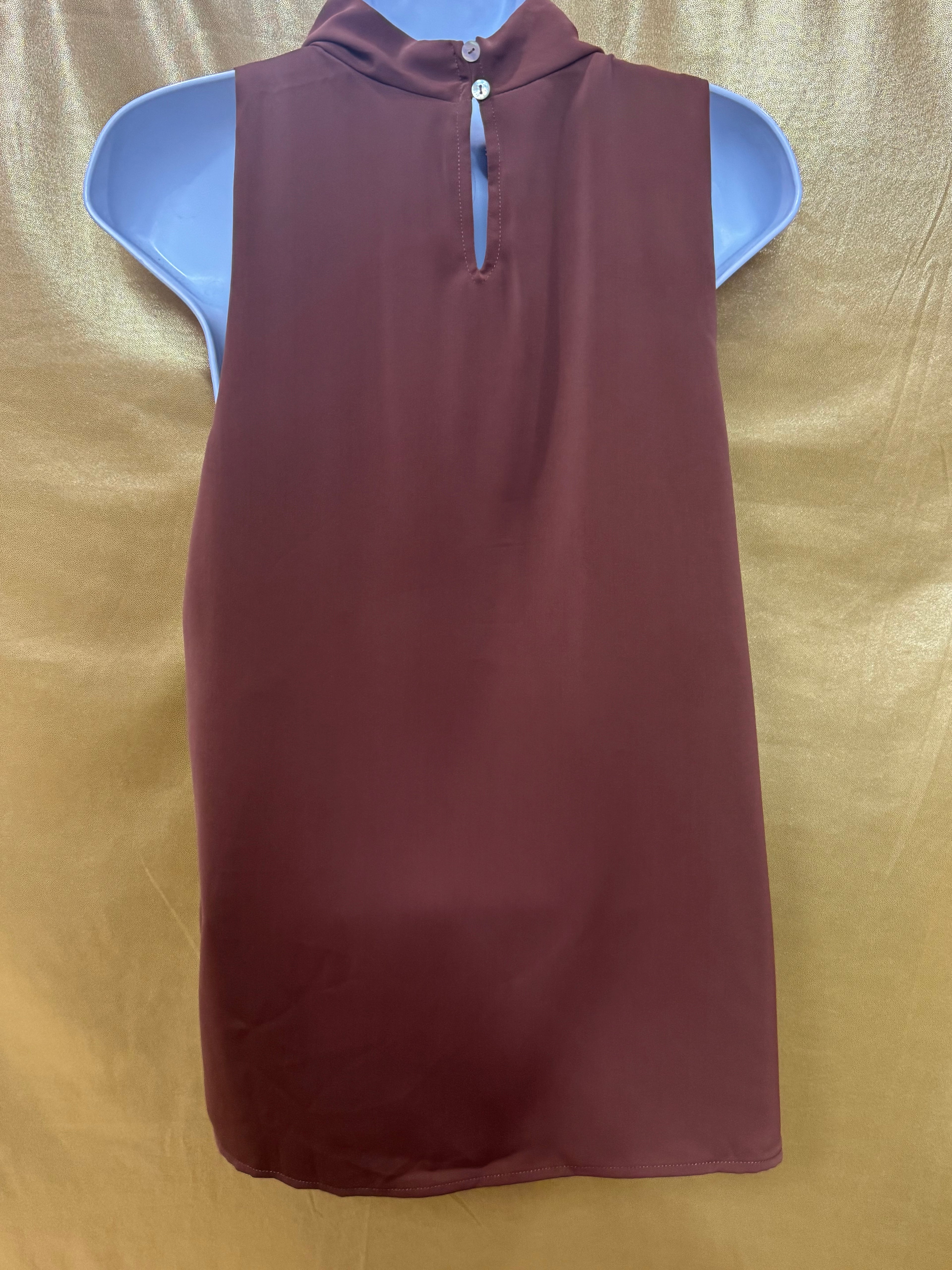 Entro Sleeveless Cowl Neck Top Brown Size Small NWT
