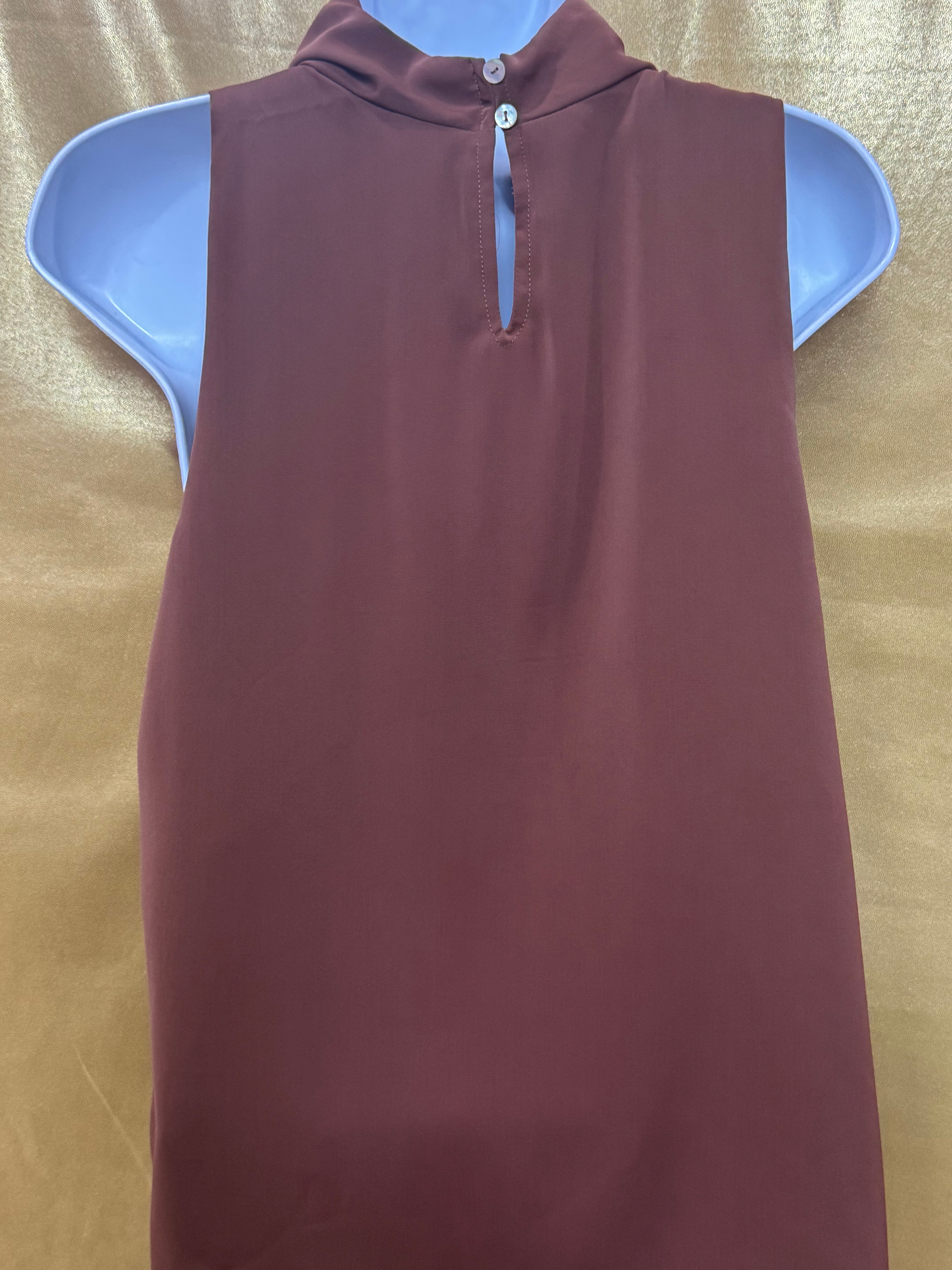 Entro Sleeveless Cowl Neck Top Brown Size Small NWT