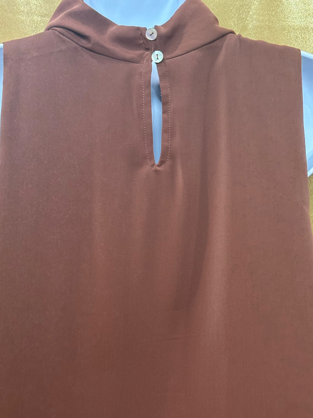 Entro Sleeveless Cowl Neck Top Brown Size Small NWT