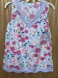 Crown & Ivy Sleeveless Floral Blouse Size PM