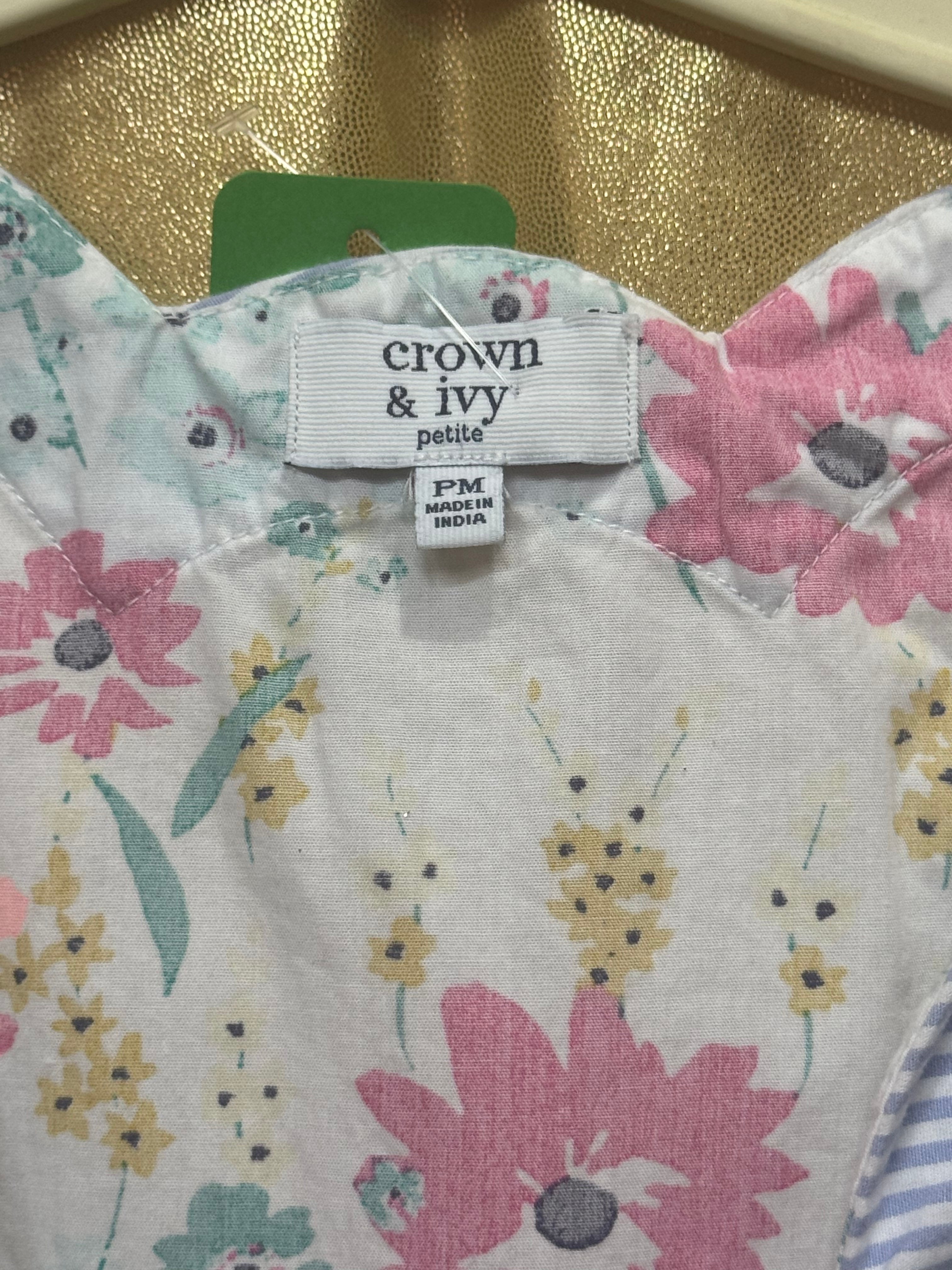 Crown & Ivy Sleeveless Floral Blouse Size PM