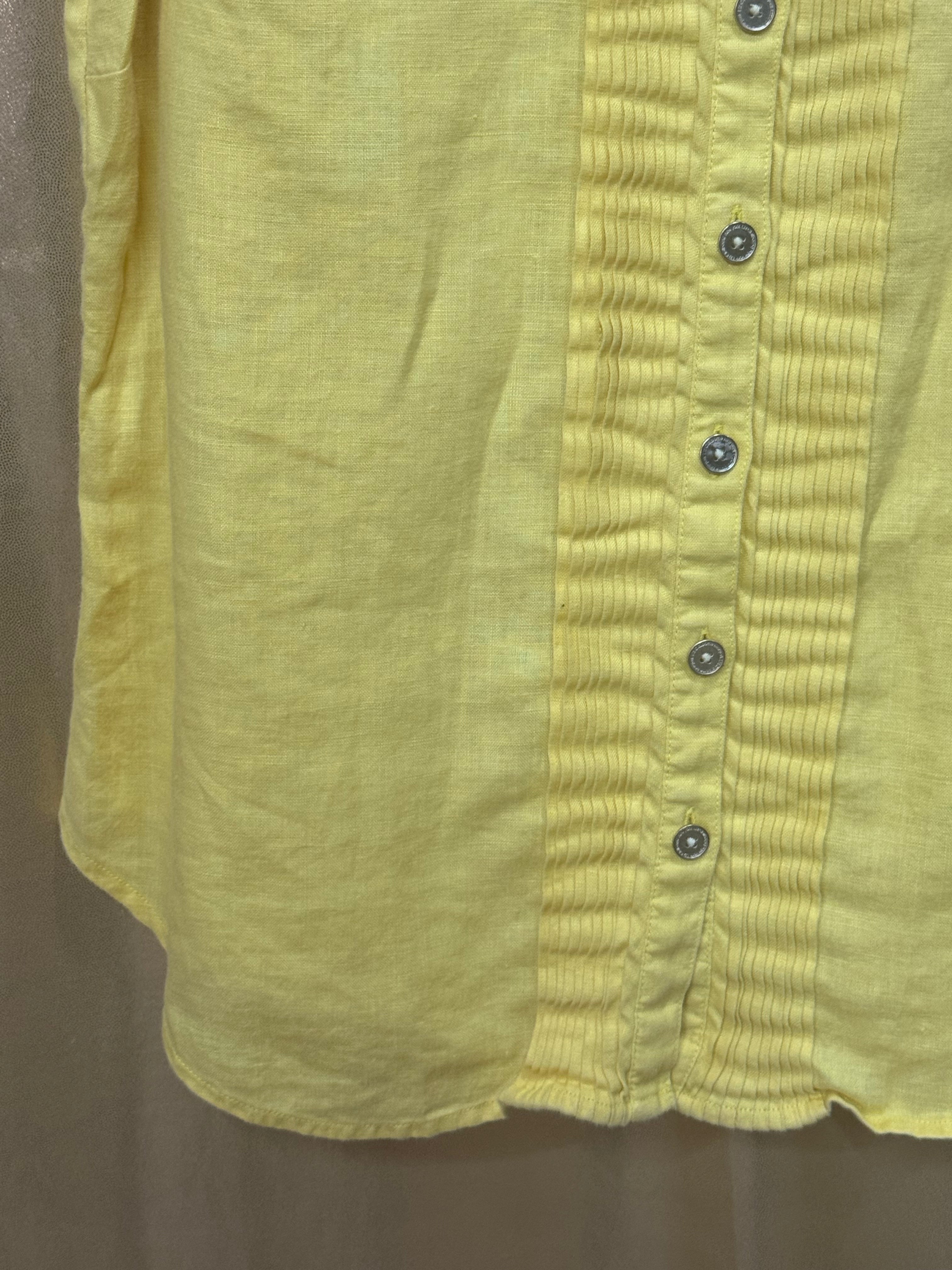 Liz Claiborne New York Yellow Peter Pan Collar Top Medium