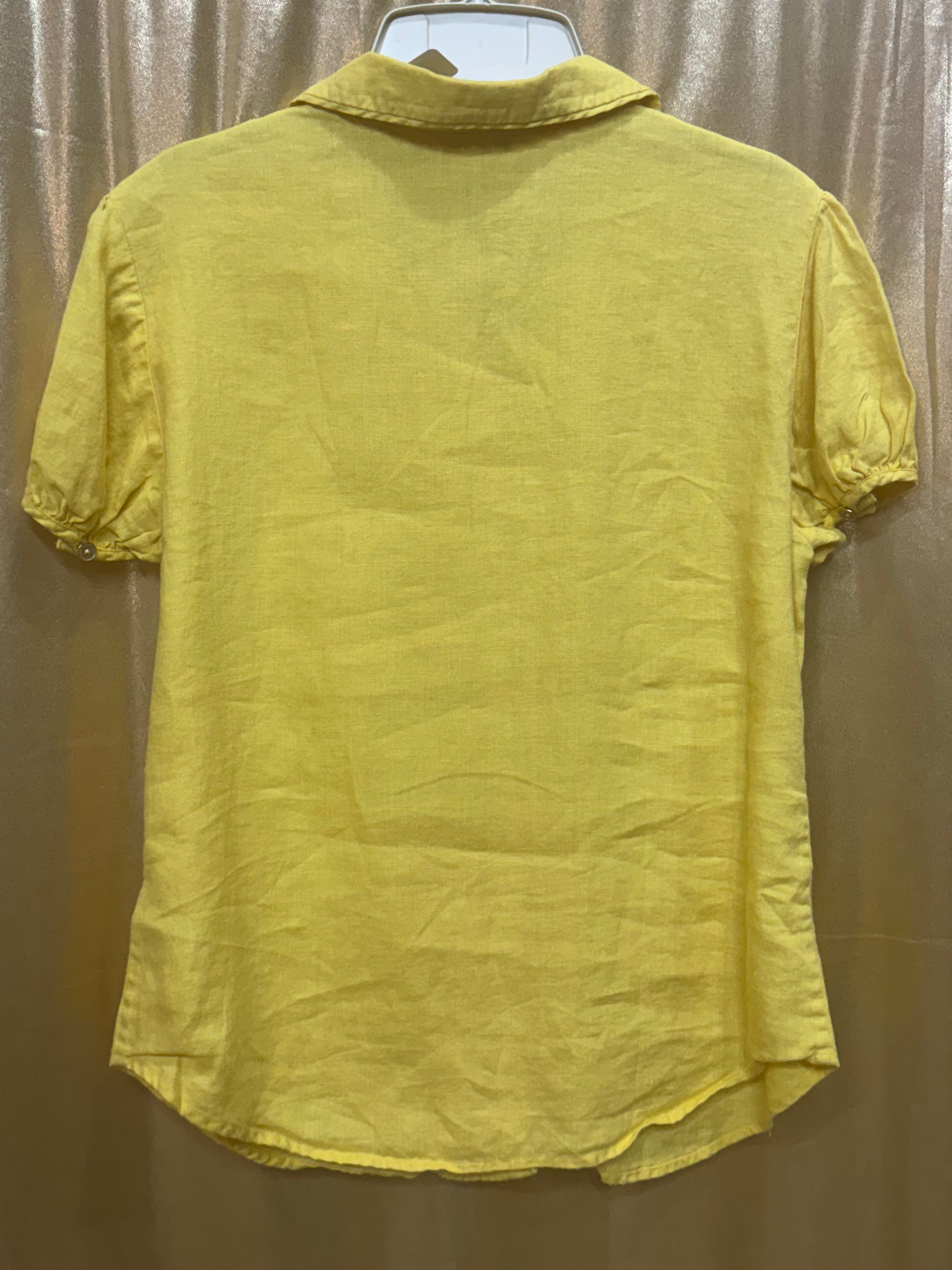 Liz Claiborne New York Yellow Peter Pan Collar Top Medium