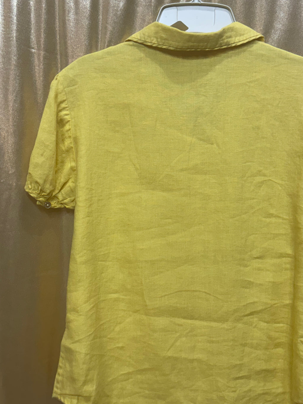 Liz Claiborne New York Yellow Peter Pan Collar Top Medium