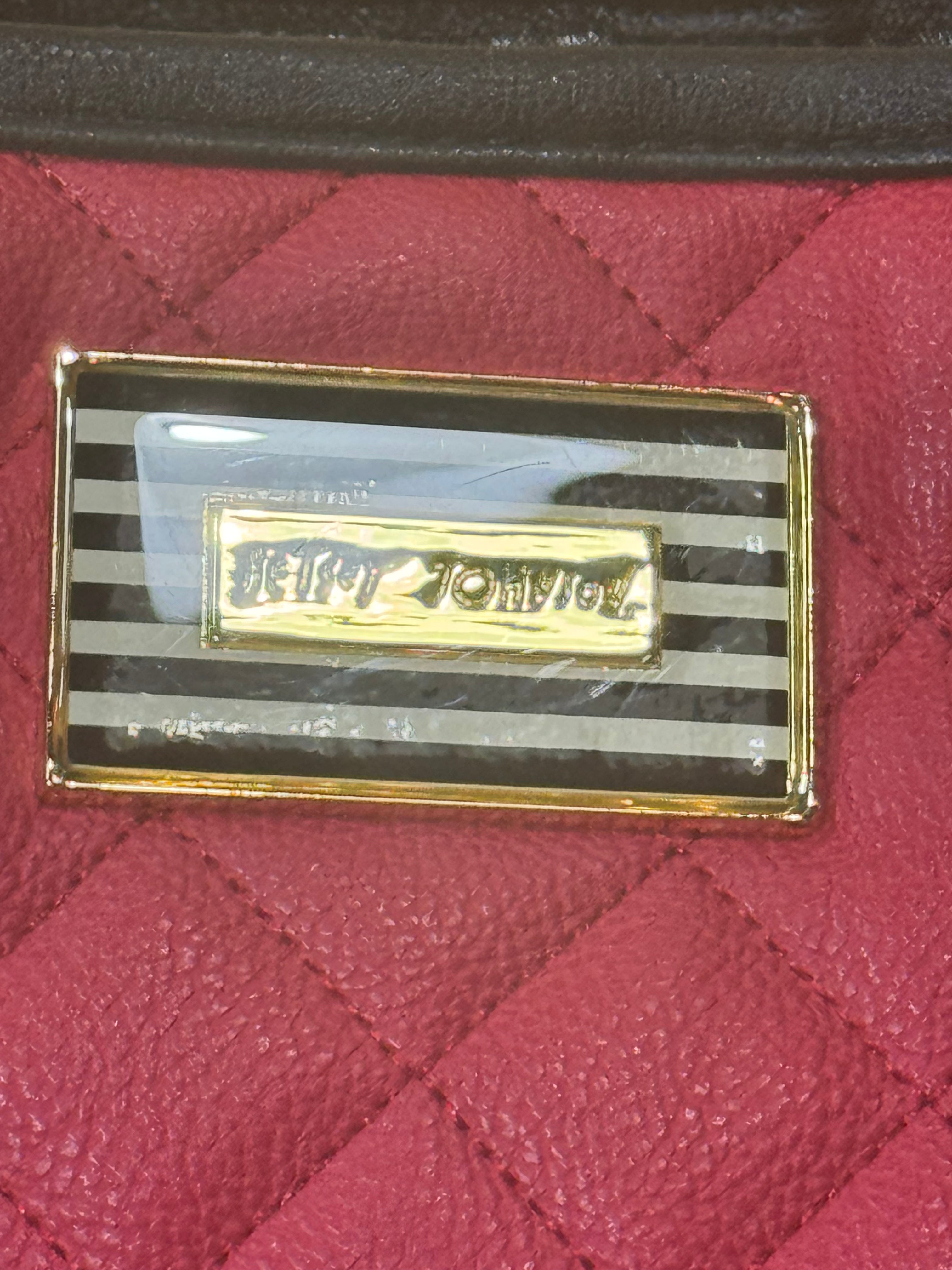 Betsey Johnson Red Quilted  & Striped Tote Bag with Bow Charm