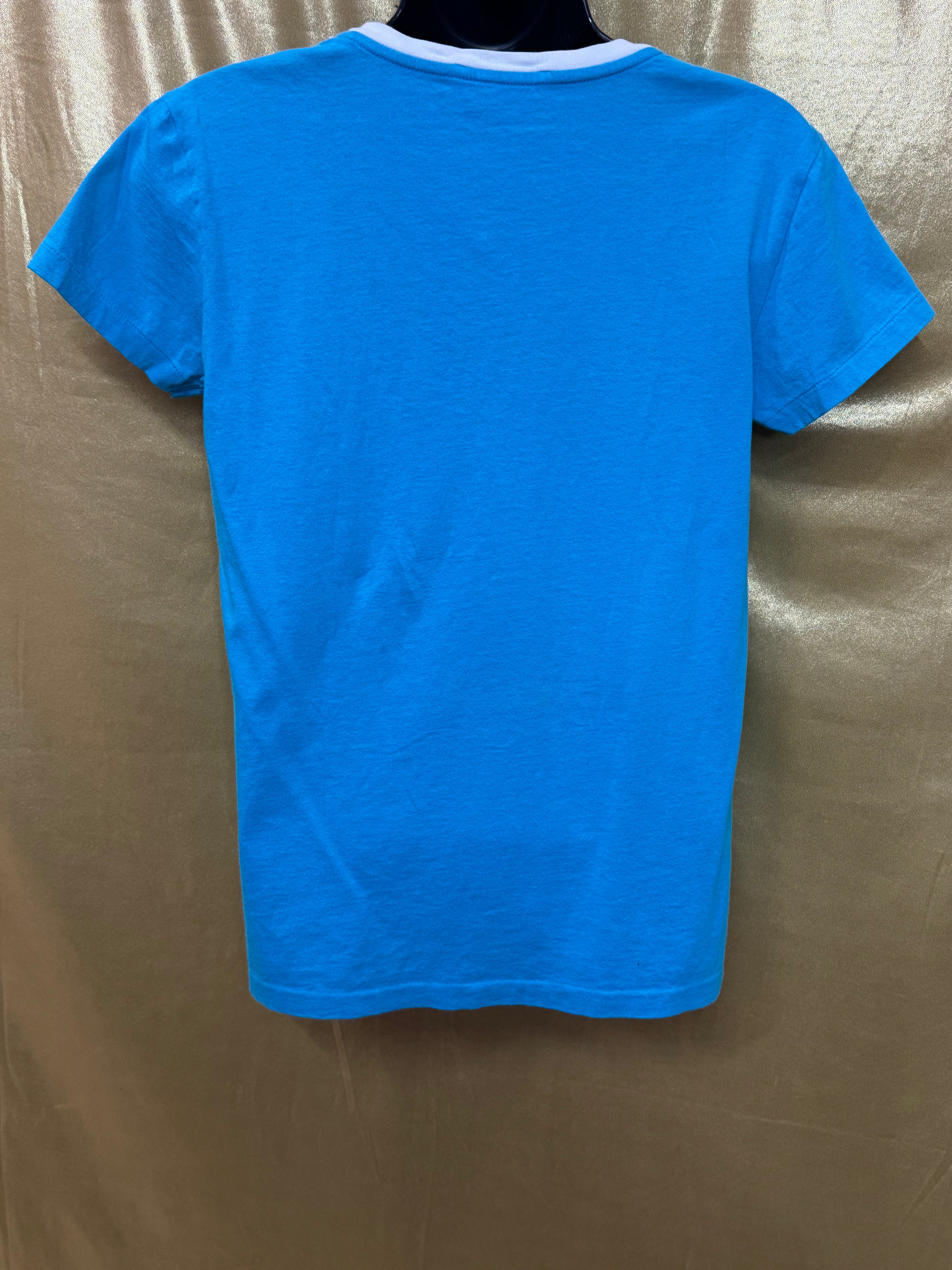 Ralph Lauren Sport Turquoise V-Neck Tee - Size S (100% Cotton)