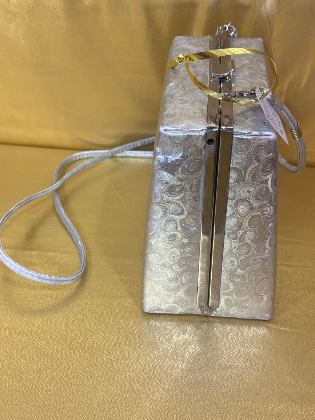 Stunning Vintage Nicholas Reich Silver Structured Evening Bag ✨