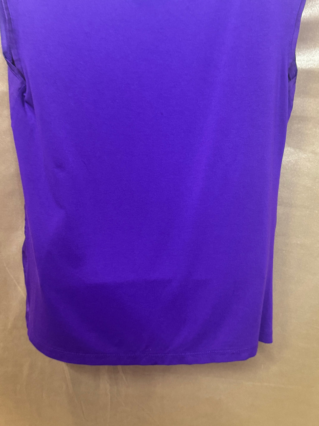 New York & Company Purple Mixed-Media Top - Size Small