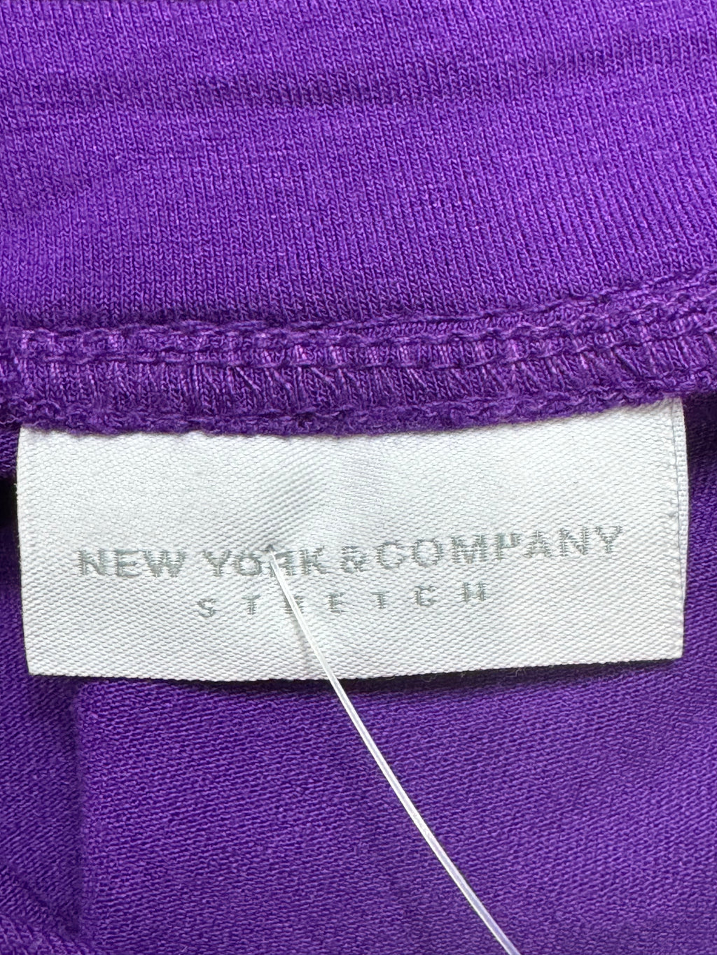 New York & Company Purple Mixed-Media Top - Size Small