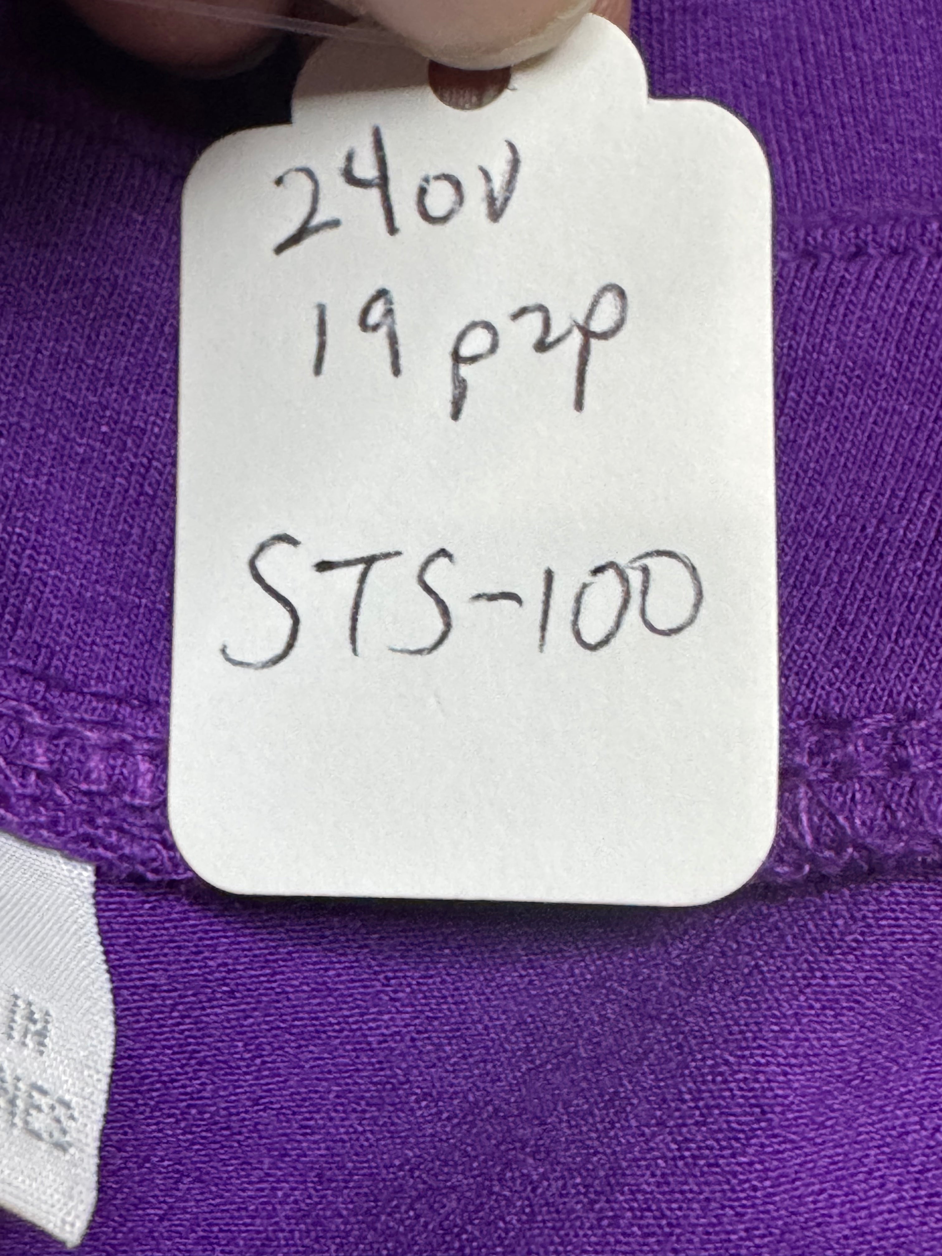 New York & Company Purple Mixed-Media Top - Size Small
