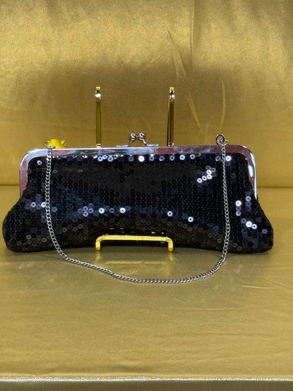 Ann Taylor Loft Black Sequin Evening Clutch