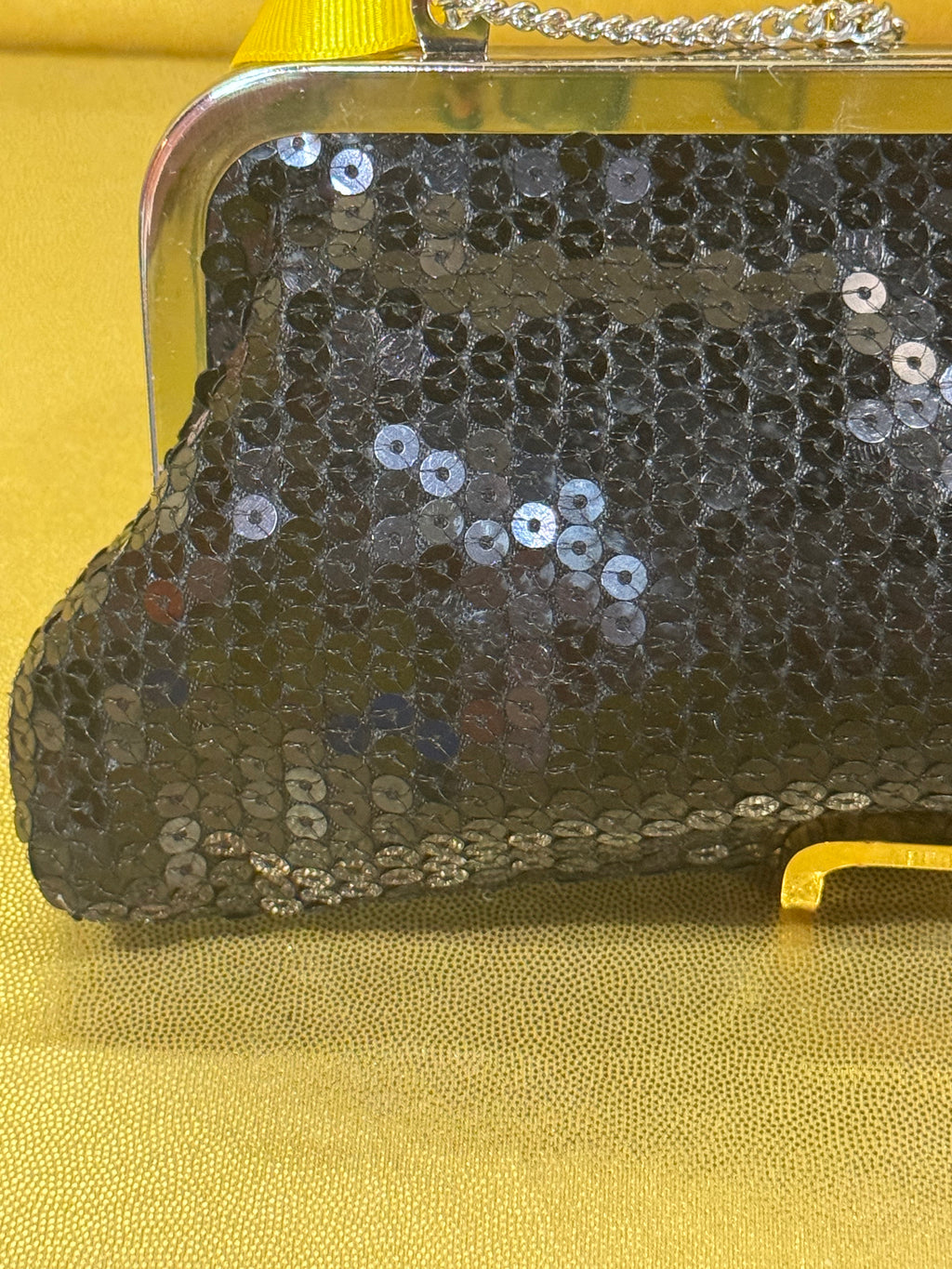 Ann Taylor Loft Black Sequin Evening Clutch