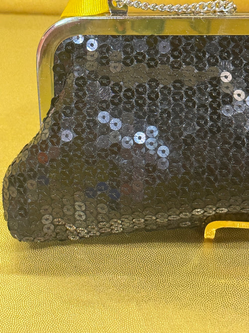 Ann Taylor Loft Black Sequin Evening Clutch