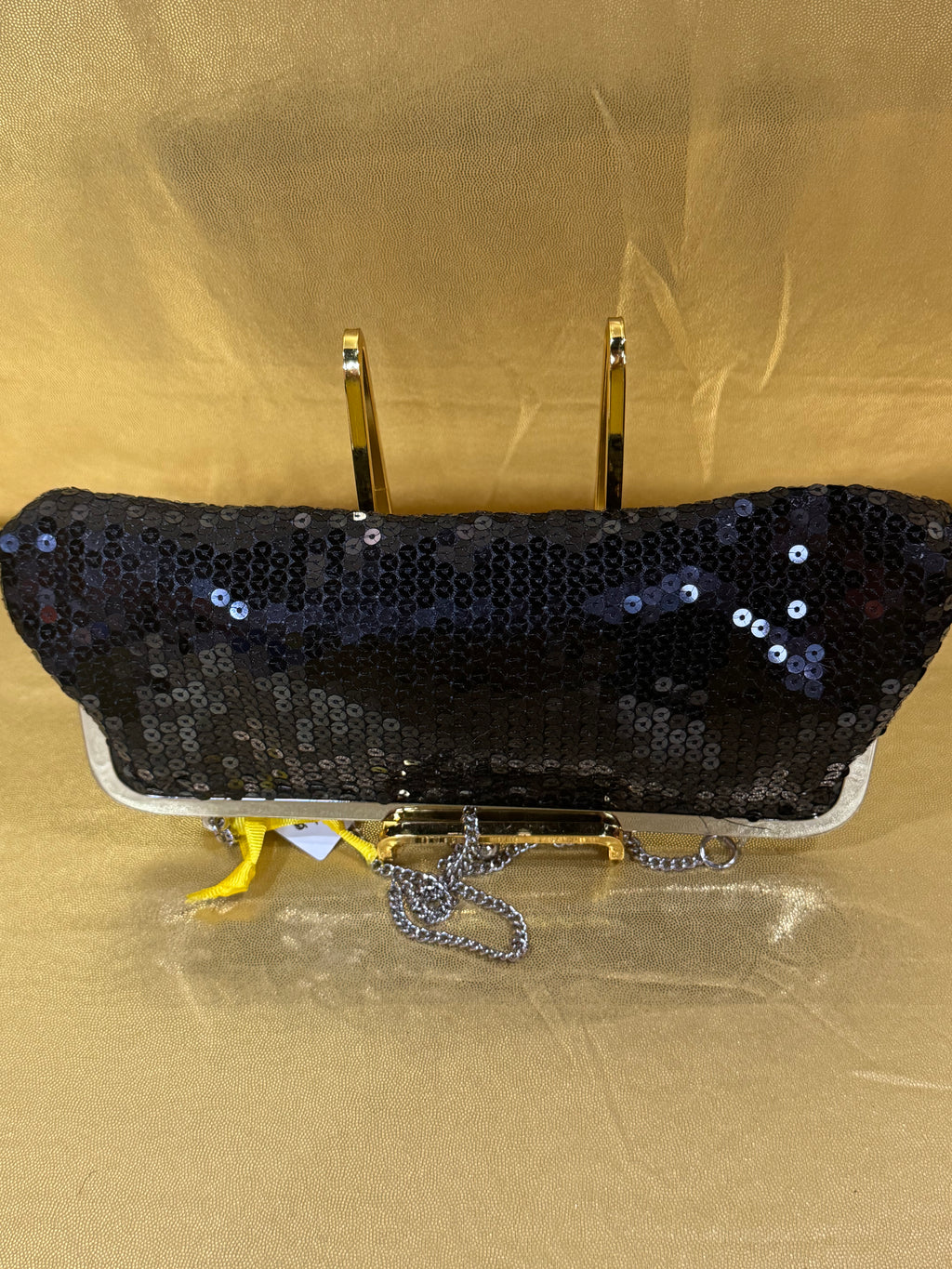 Ann Taylor Loft Black Sequin Evening Clutch