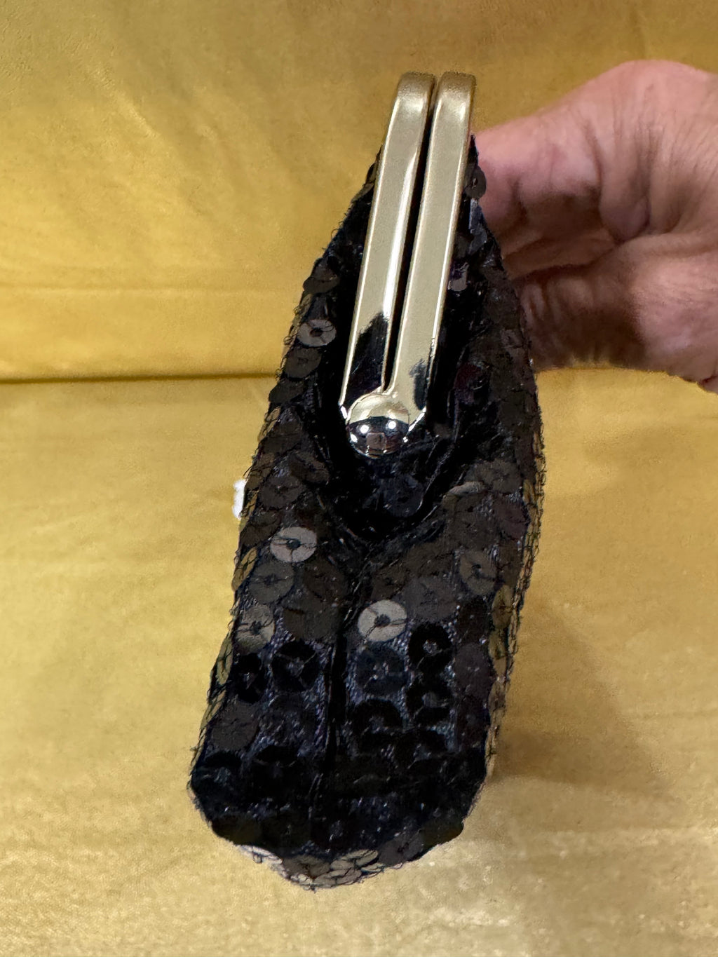 Ann Taylor Loft Black Sequin Evening Clutch