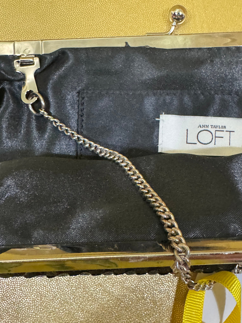 Ann Taylor Loft Black Sequin Evening Clutch