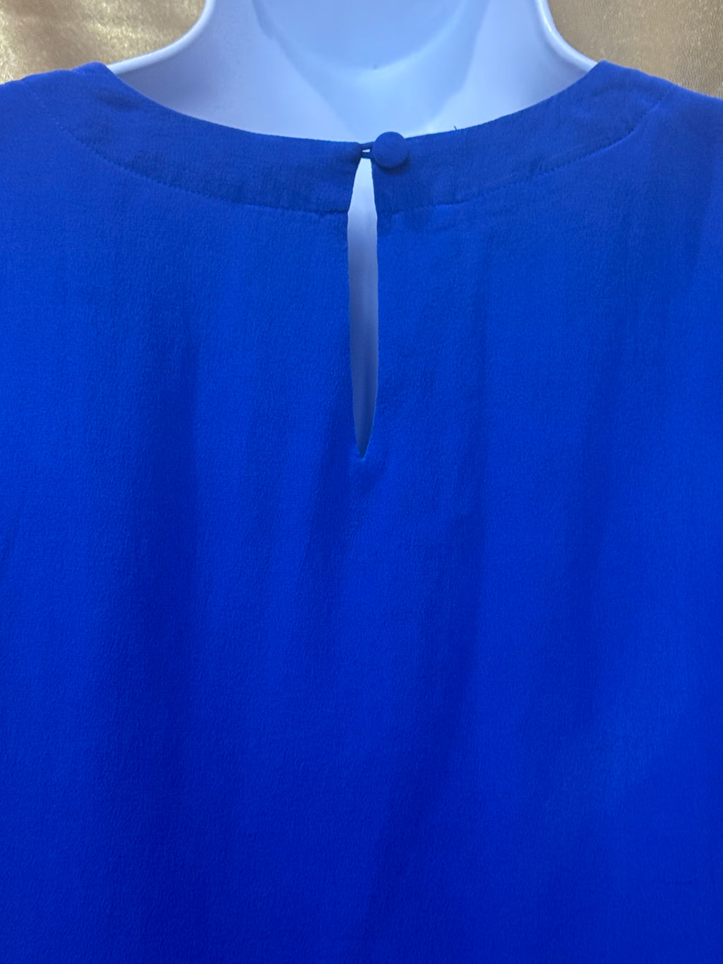 Christie & Jill 100% Silk Royal Blue Short Sleeve Blouse - Size Small