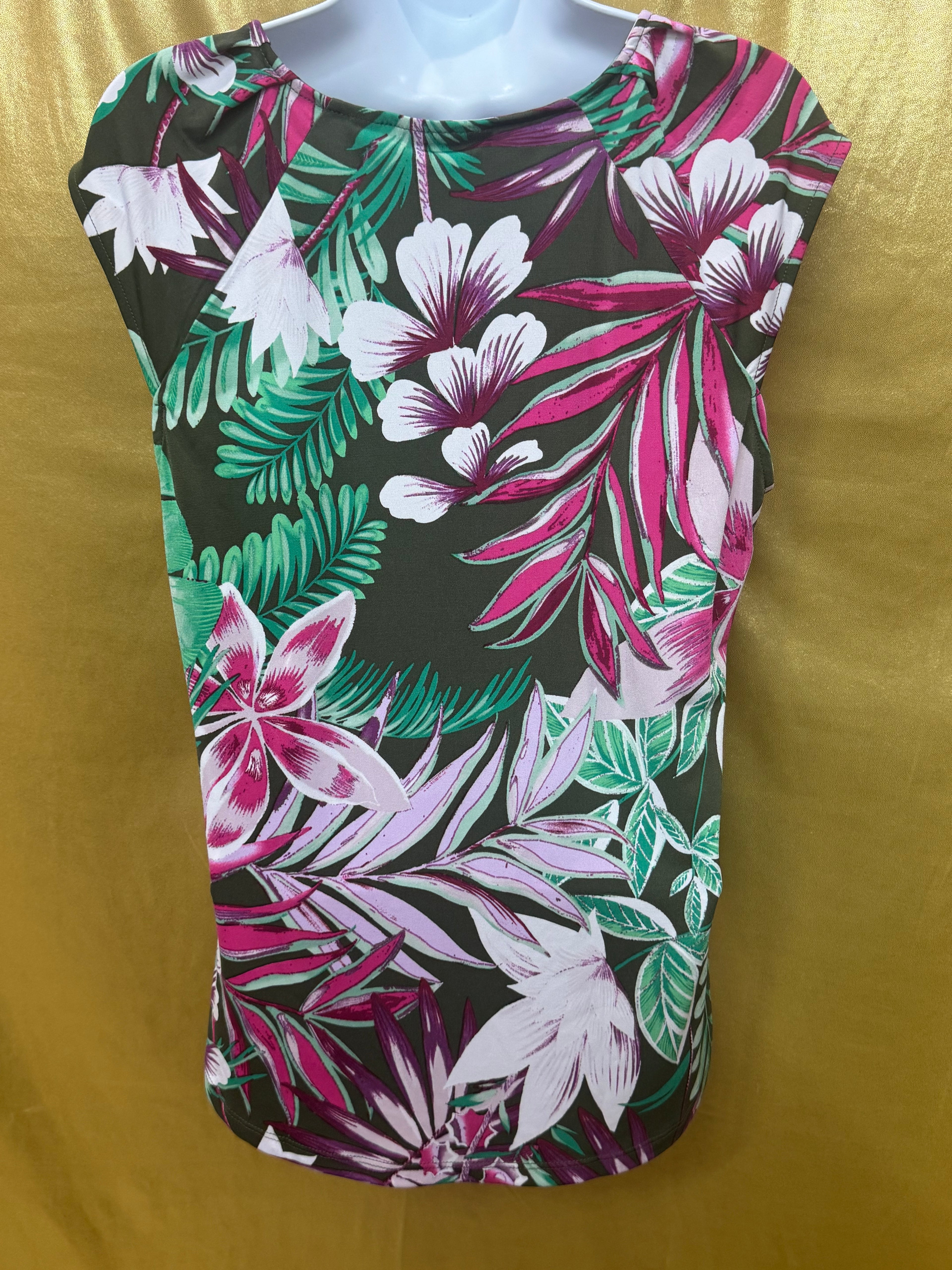 New York & Co. 7th Avenue Tropical Floral Top - Small