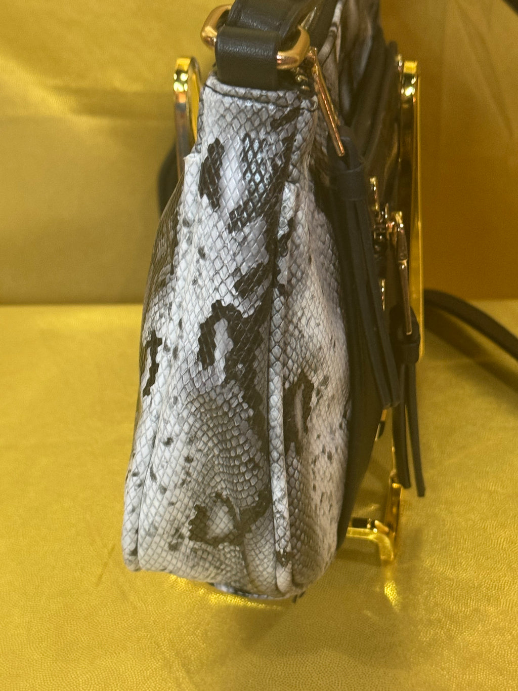 MKF Collection by Mia K Snake Print Vegan Leather Crossbody Bag