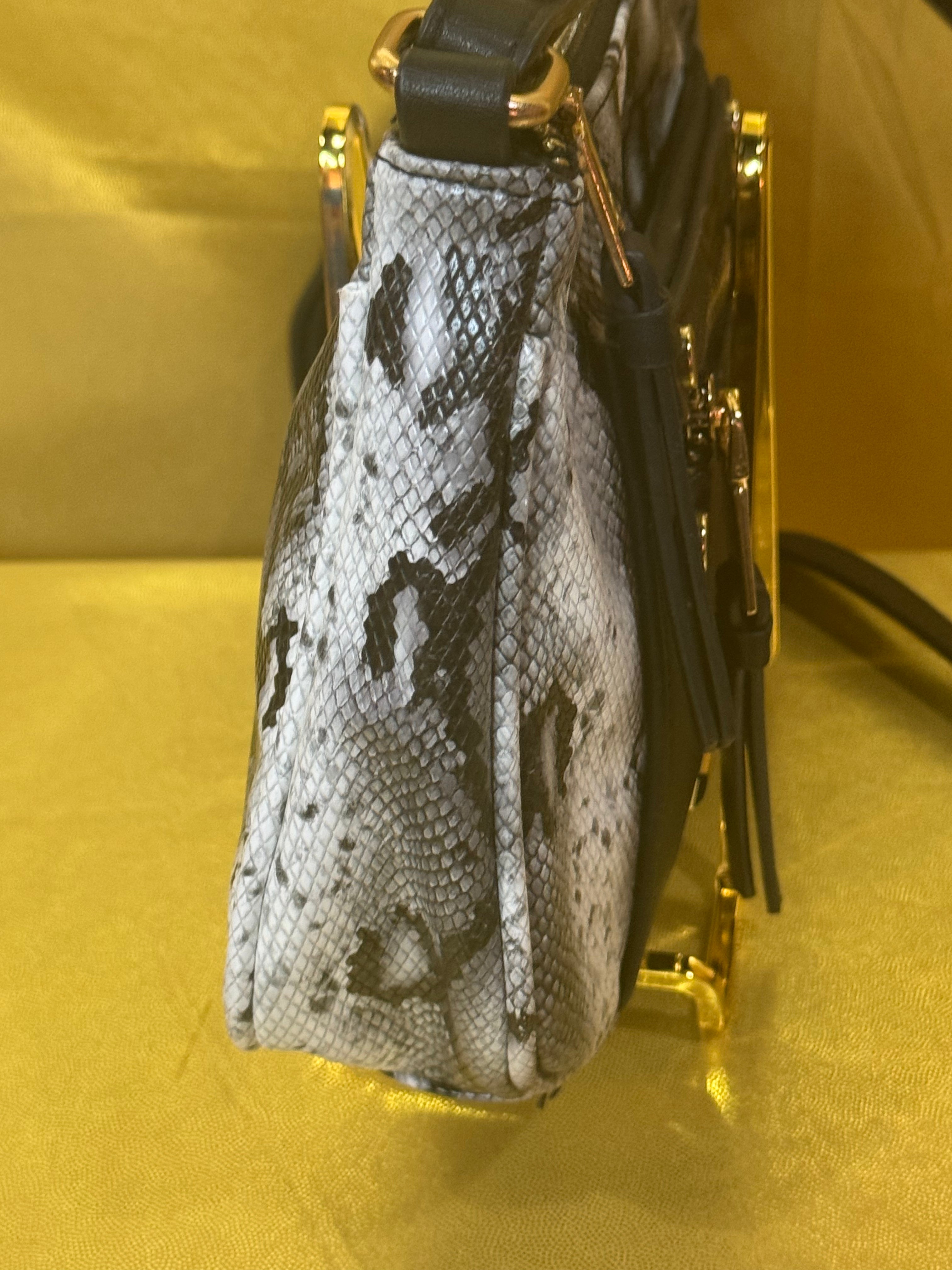 MKF Collection by Mia K Snake Print Vegan Leather Crossbody Bag