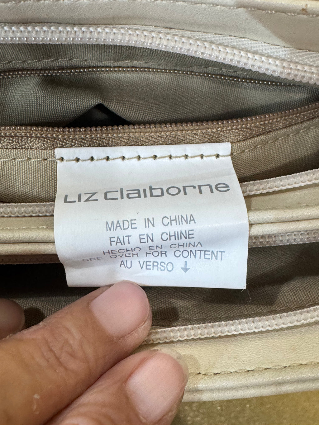 Liz Claiborne Vintage Cream & Woven Straw Shoulder Tote Bag