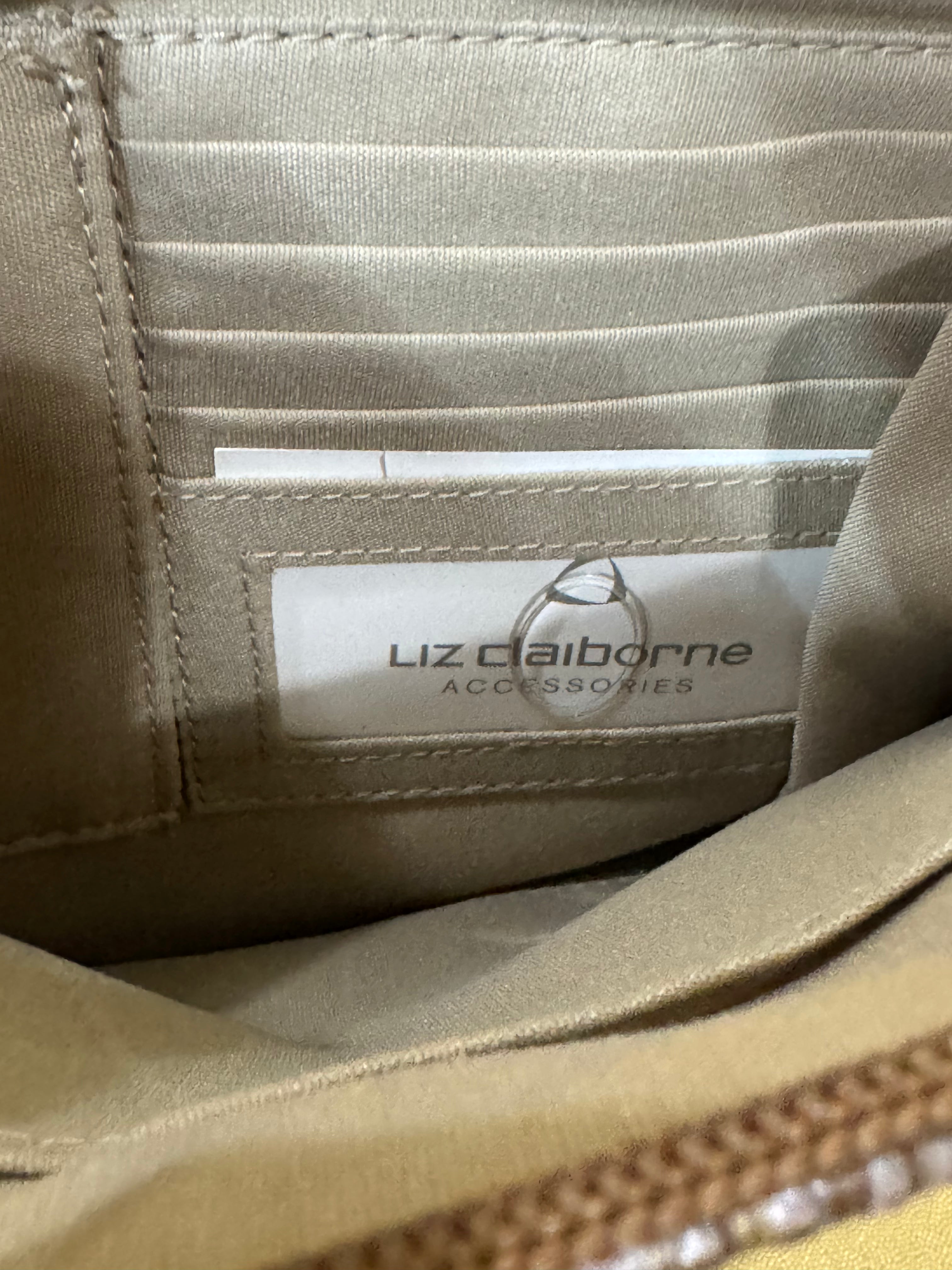 Liz Claiborne Vintage Cream & Woven Straw Shoulder Tote Bag