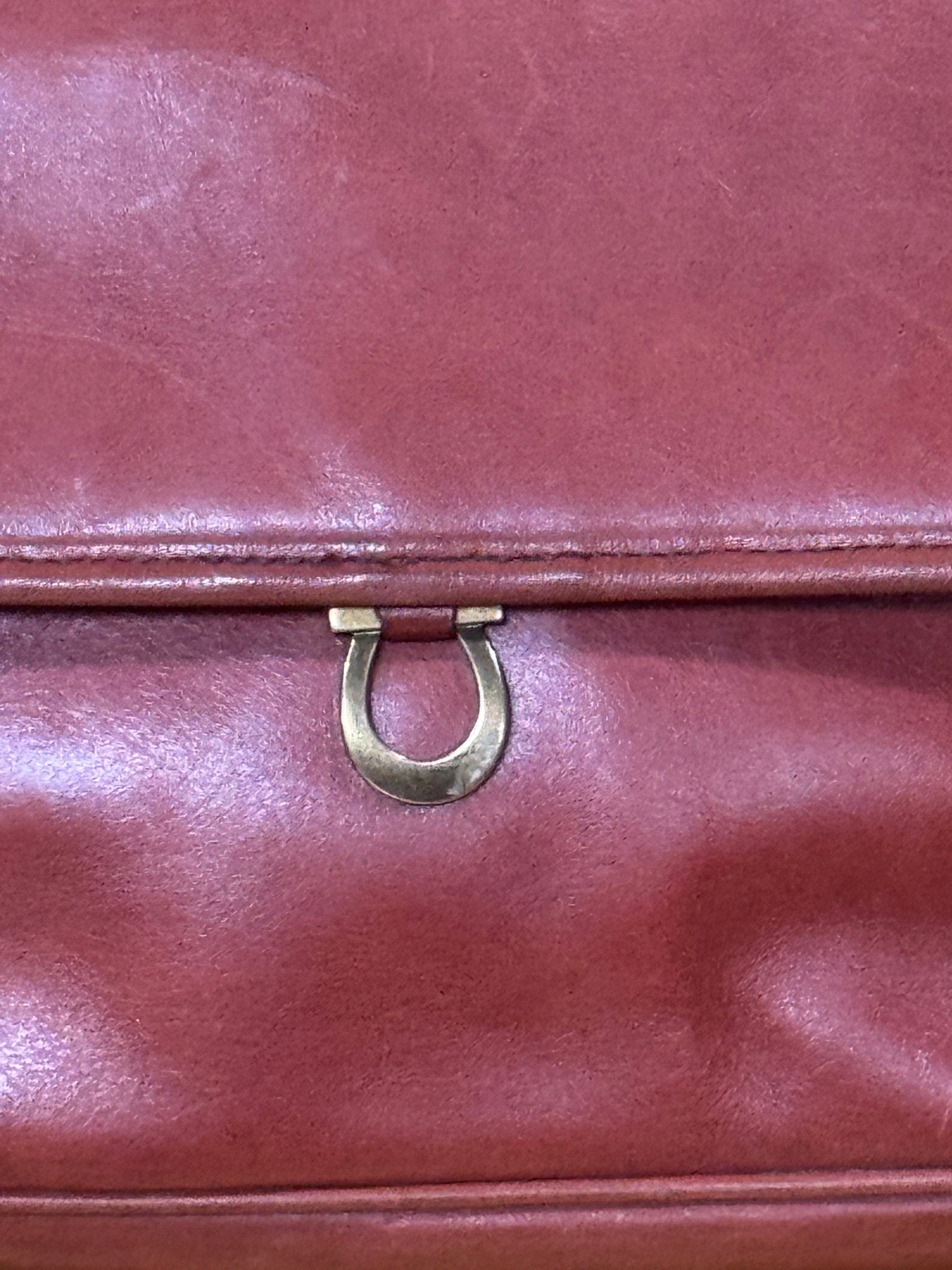 Vintage Etienne Aigner Oxblood Leather Crossbody Bag – Horseshoe Clasp