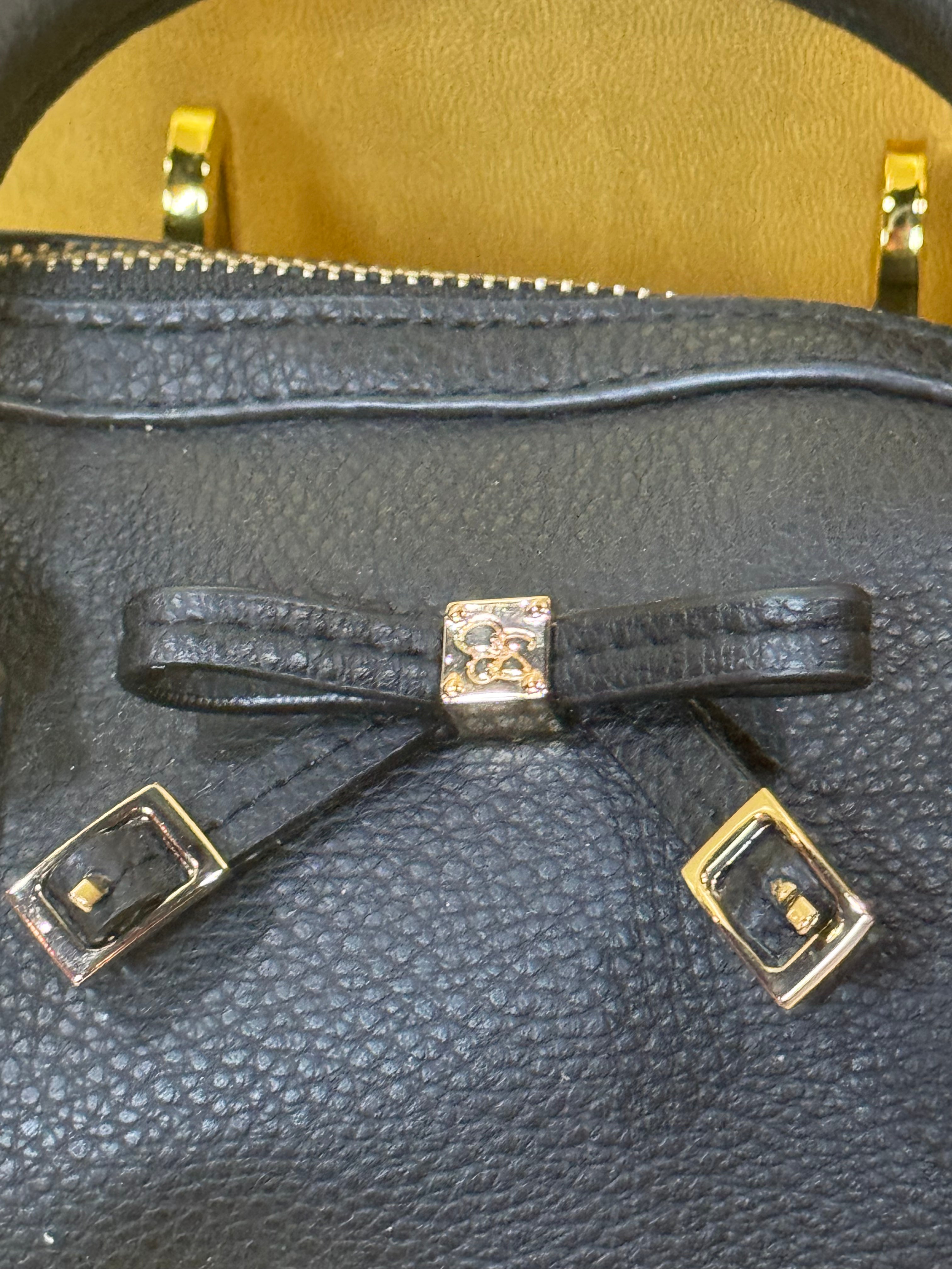 Jessica Simpson Black Faux Leather Mini Bow Satchel Crossbody Bag