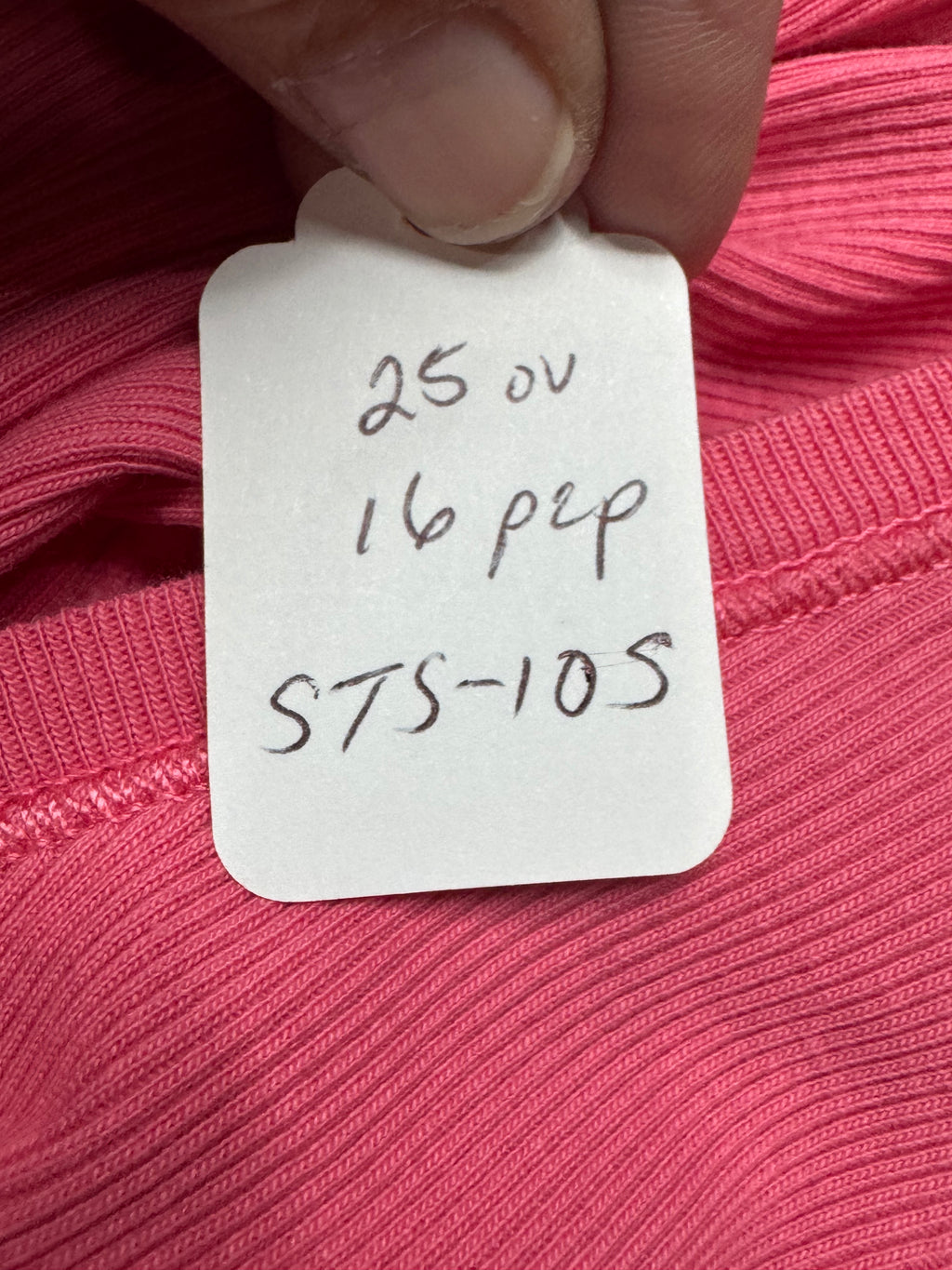 Lauren Ralph Lauren Pink Ribbed Lace-Up Tee Size Small 100% Cotton