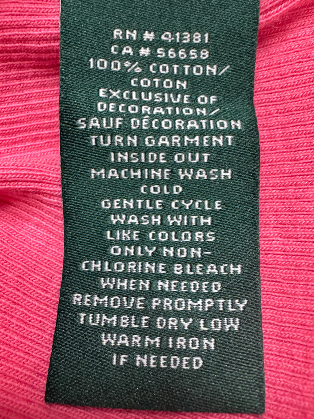 Lauren Ralph Lauren Pink Ribbed Lace-Up Tee Size Small 100% Cotton