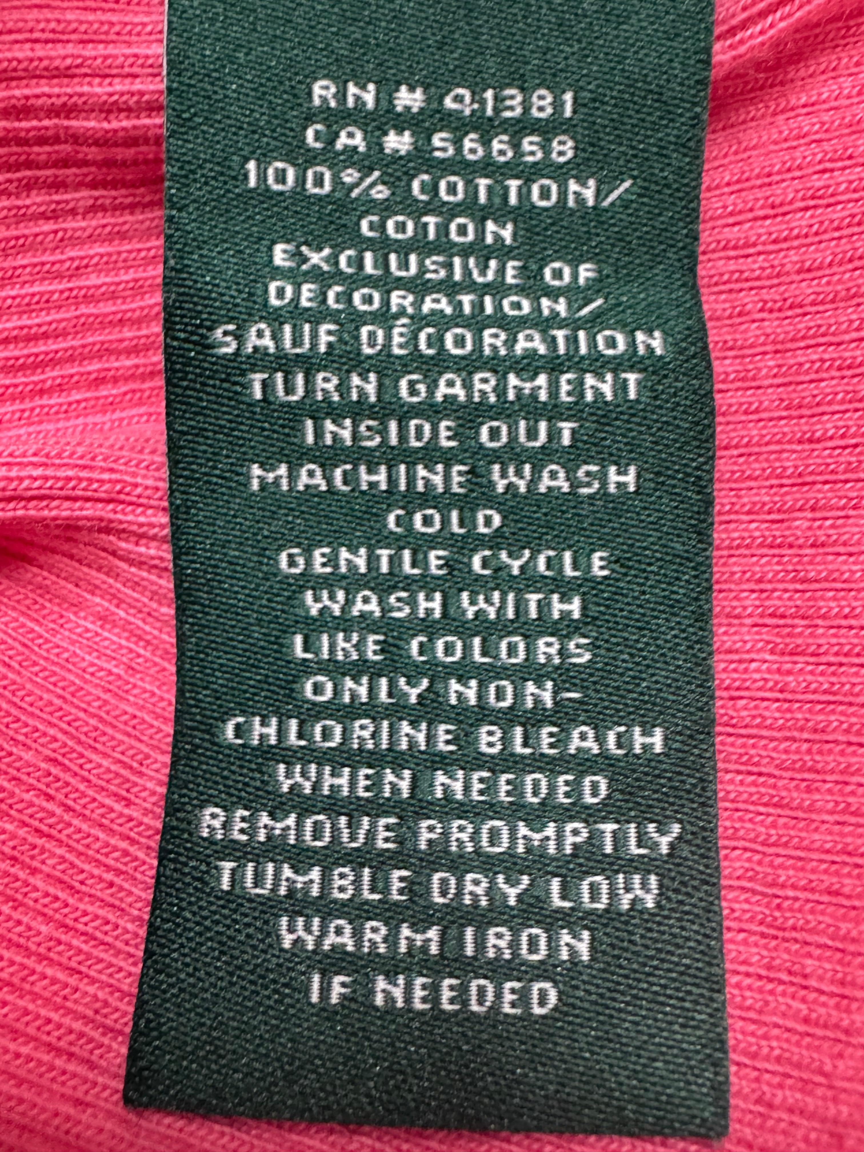 Lauren Ralph Lauren Pink Ribbed Lace-Up Tee Size Small 100% Cotton