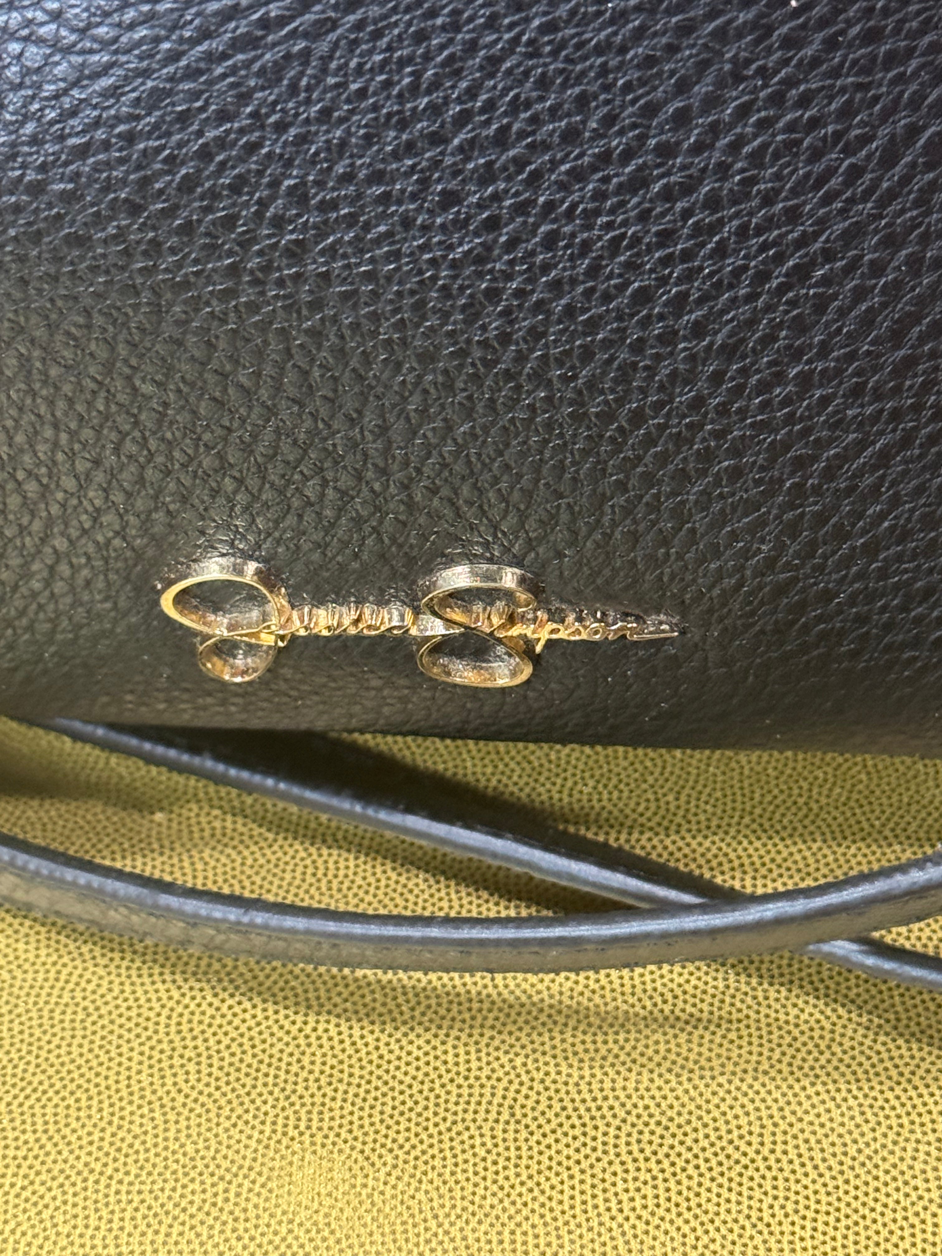 Jessica Simpson Black Faux Leather Mini Bow Satchel Crossbody Bag