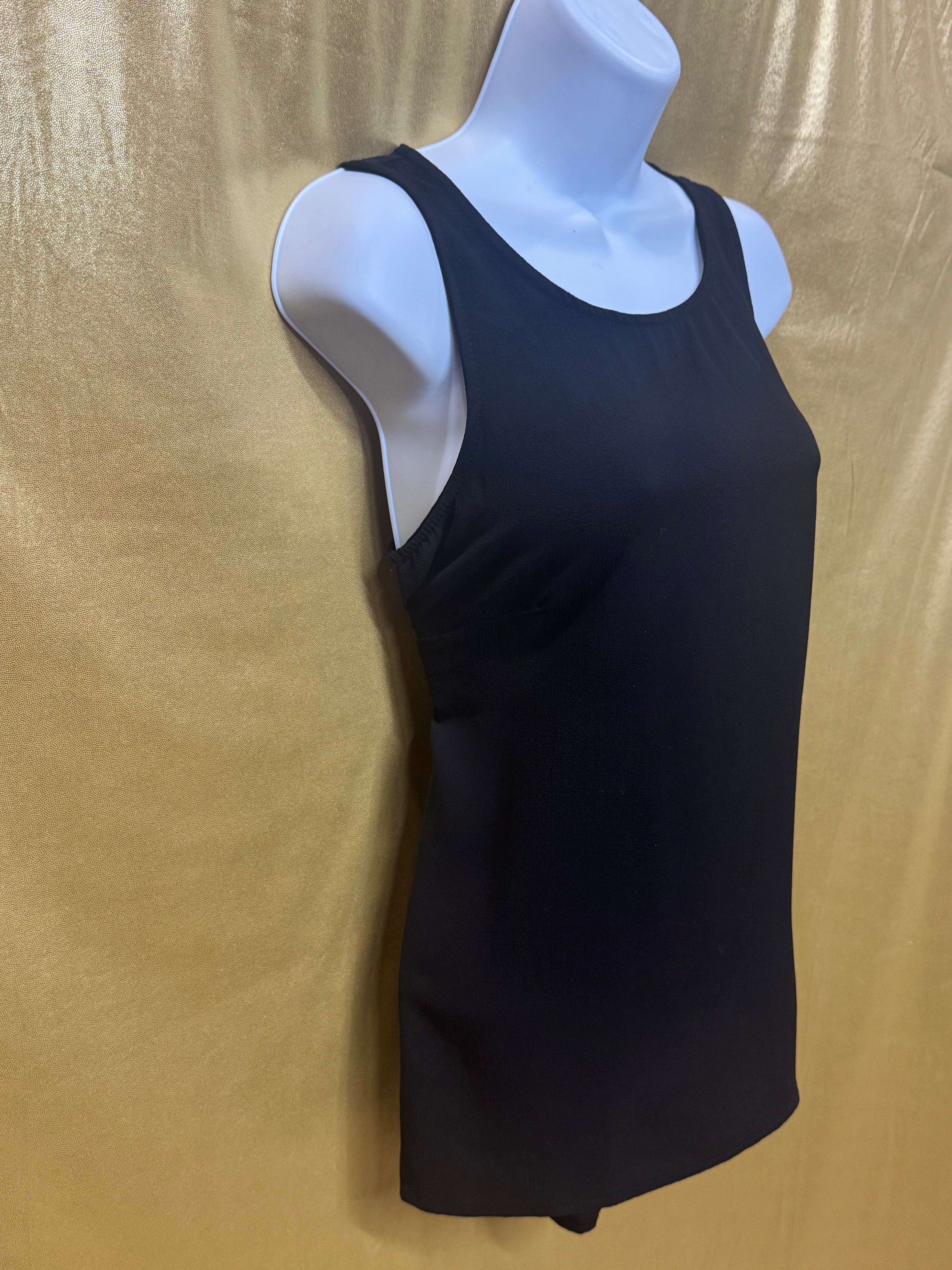 Harlow & Graham Black Keyhole Back Tank Top Shell - Size Small