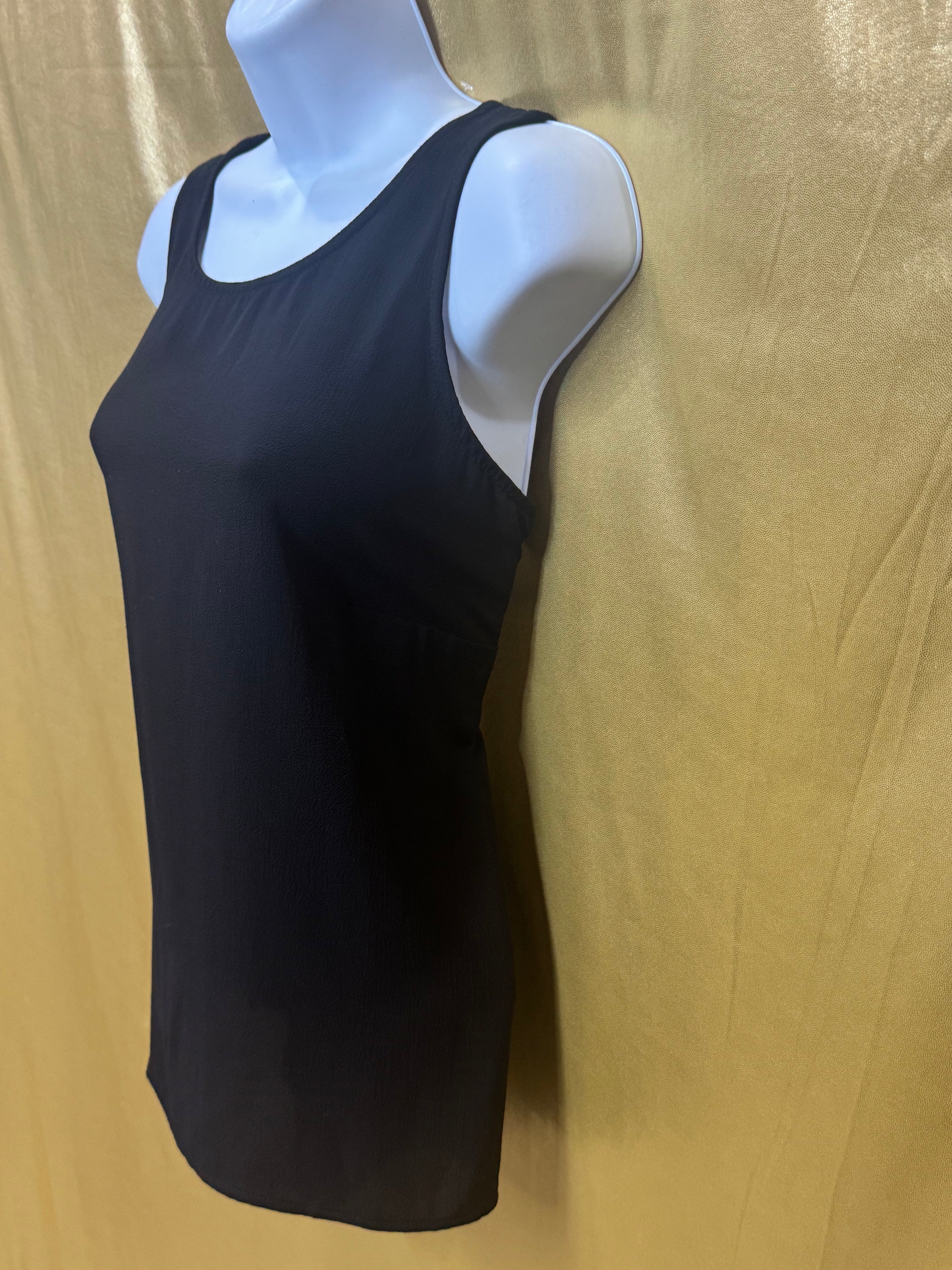 Harlow & Graham Black Keyhole Back Tank Top Shell - Size Small