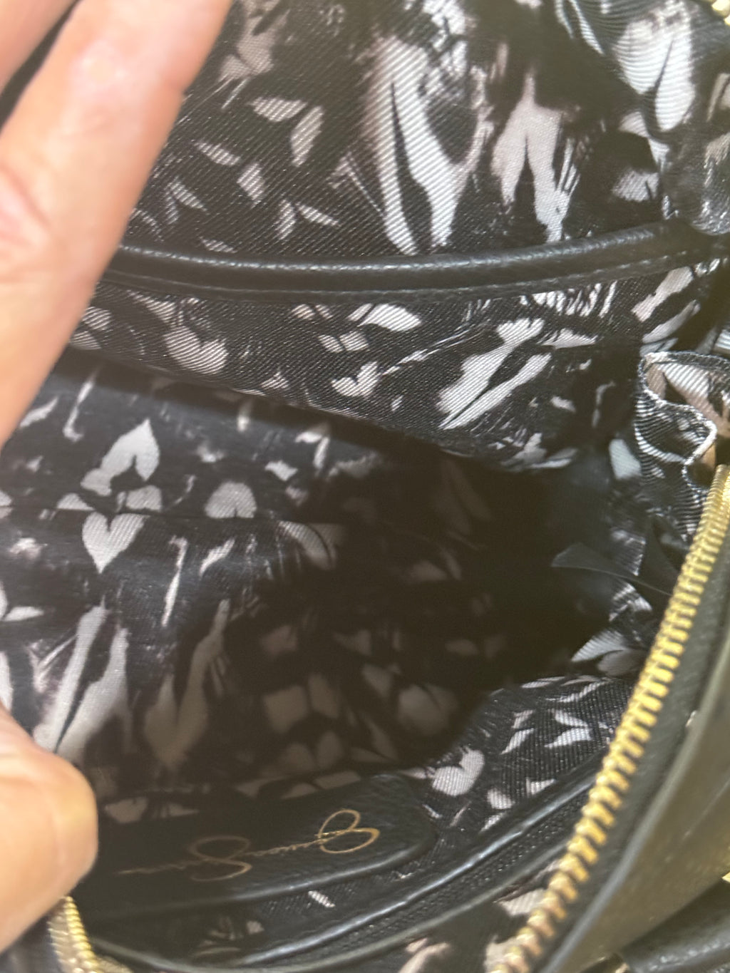 Jessica Simpson Black Faux Leather Mini Bow Satchel Crossbody Bag