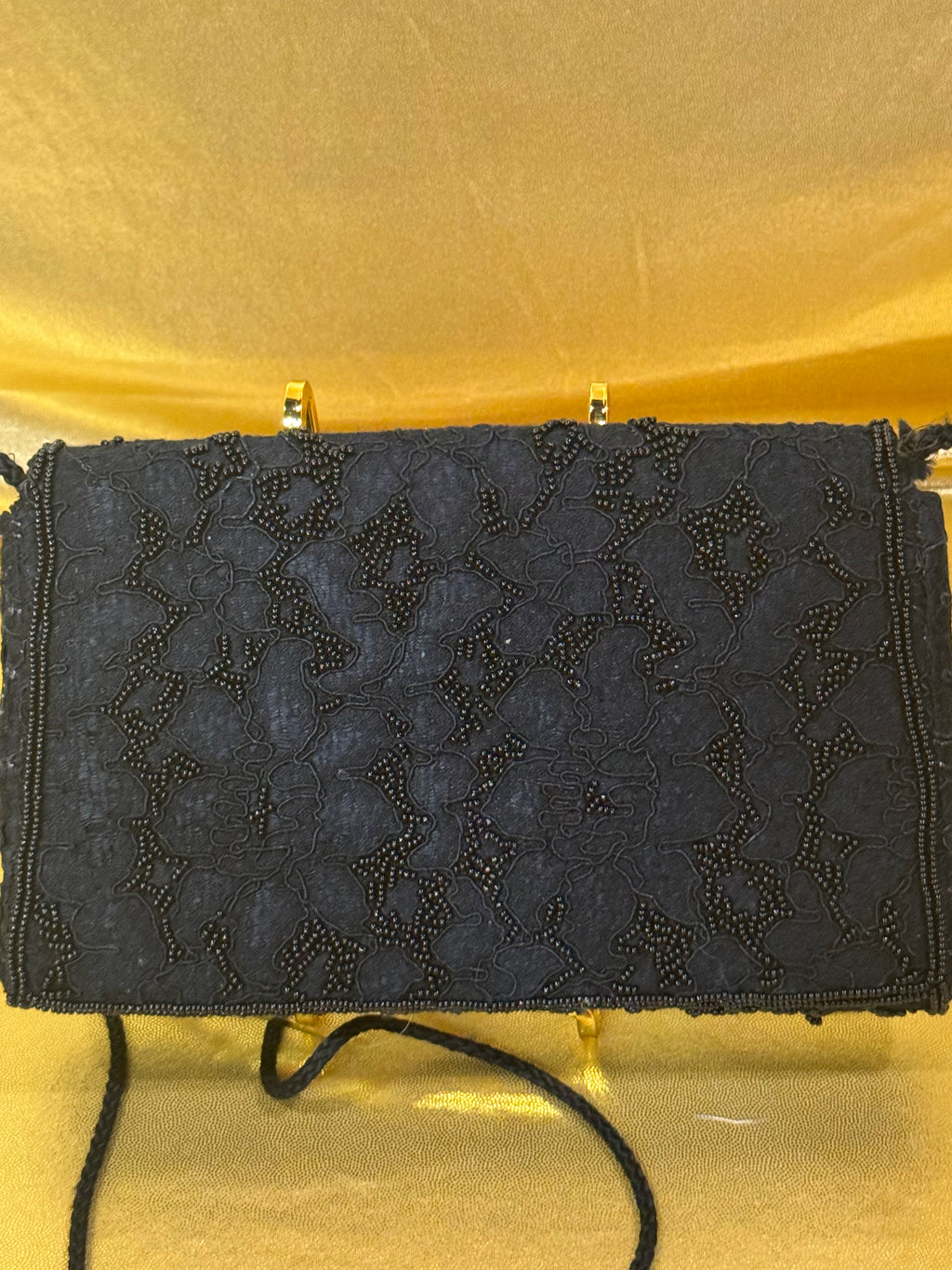 Vintage RR Handmade Beaded Lace Evening Clutch Purse