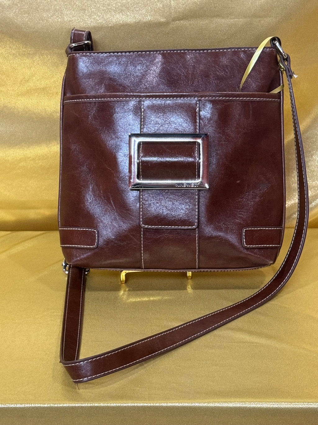 ✨ Nine West Vintage Chic Brown Faux Leather Crossbody Hipster Bag ✨