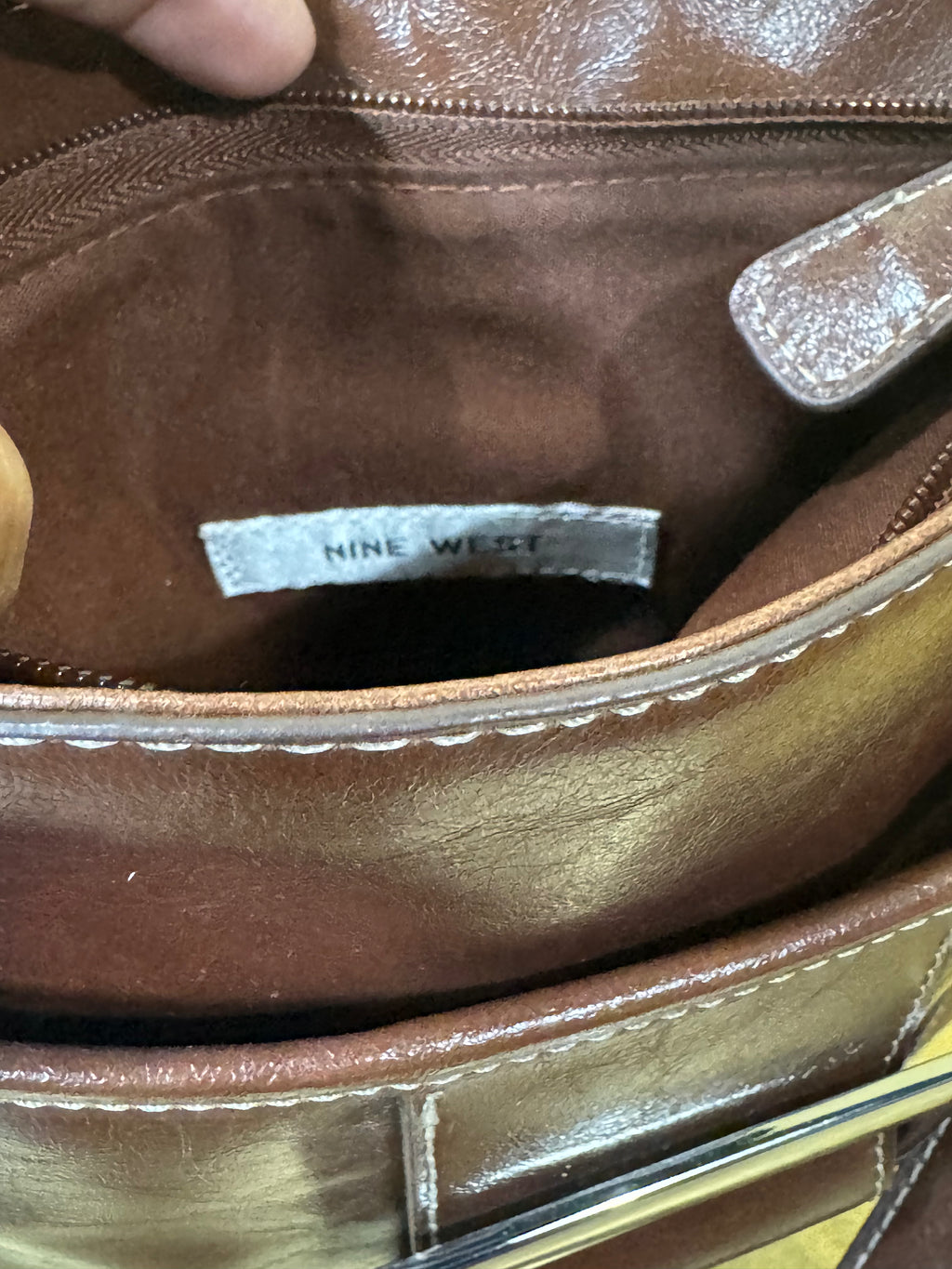 ✨ Nine West Vintage Chic Brown Faux Leather Crossbody Hipster Bag ✨