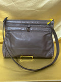 Vintage Etienne Aigner Grey Leather Shoulder Bag – Classic Horseshoe Logo