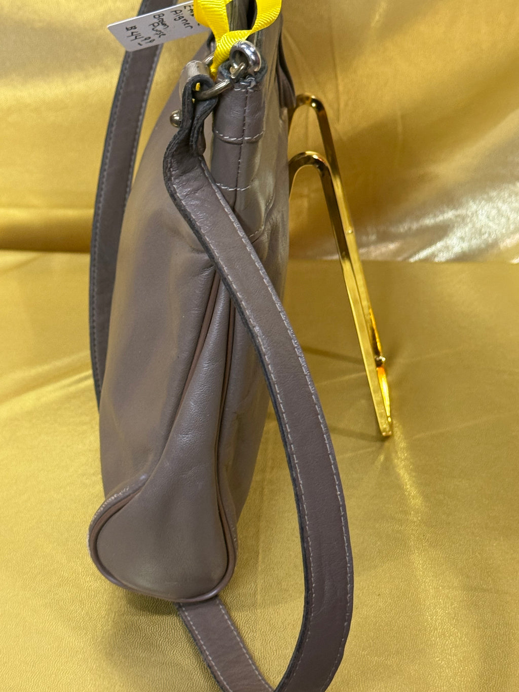 Vintage Etienne Aigner Grey Leather Shoulder Bag – Classic Horseshoe Logo