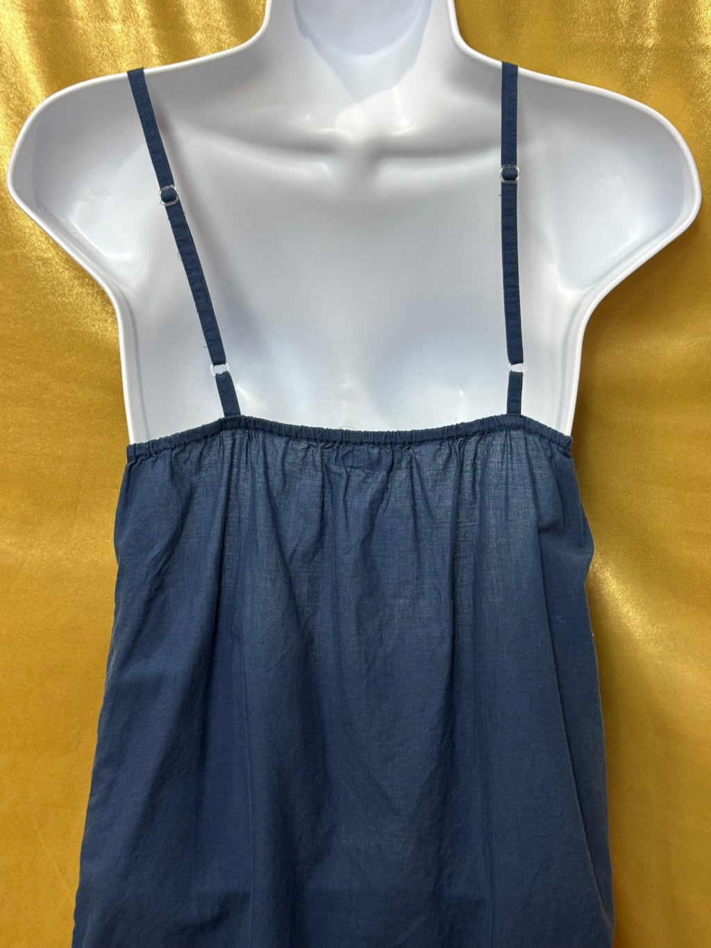 Earthbound Trading Co. Boho Embroidered Navy Long Tank Top | Size S