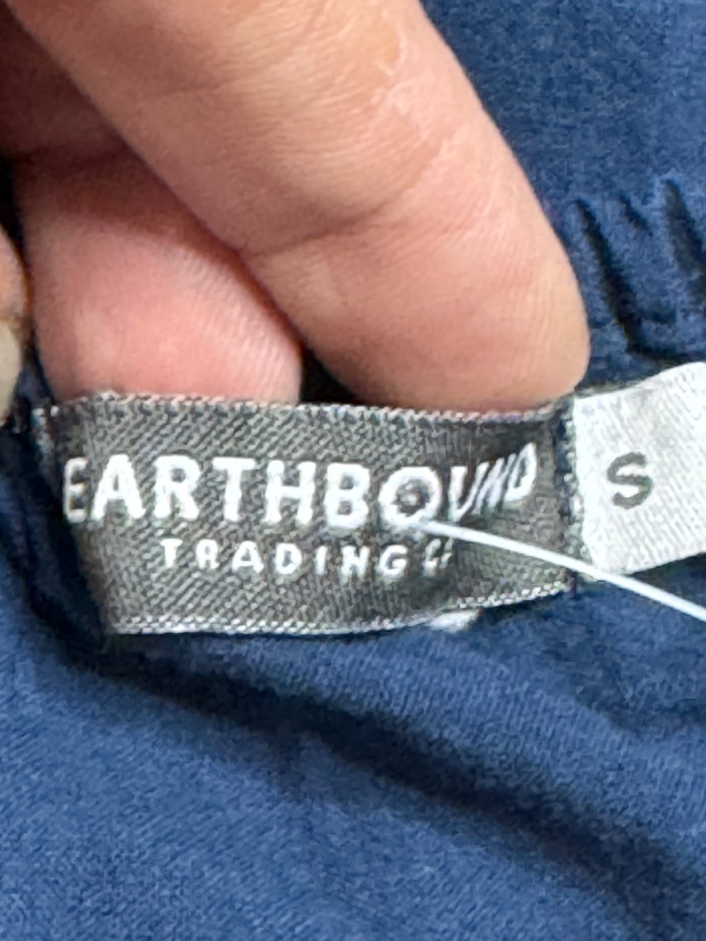 Earthbound Trading Co. Boho Embroidered Navy Long Tank Top | Size S