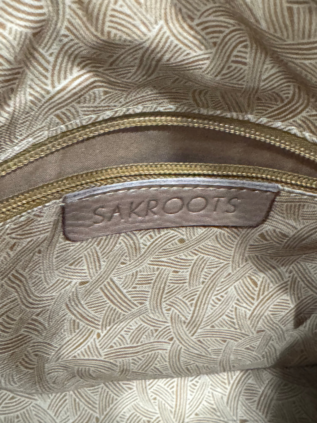Sakroots Boho Geometric Ikat Satchel & Crossbody Bag – Earthy Brown Leather Trim