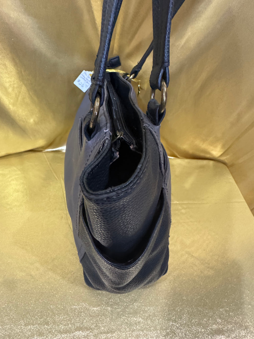 The Sak Ashby Medium Leather Satchel Bag – Two-Tone Slate & Black Pebbled Leather