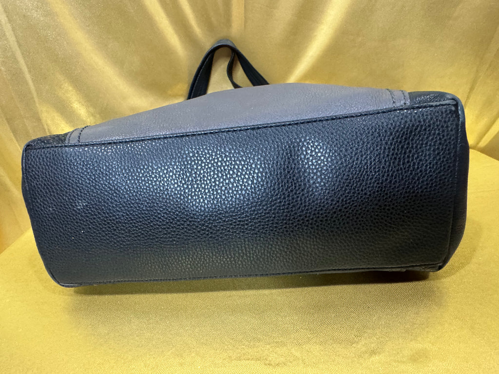 The Sak Ashby Medium Leather Satchel Bag – Two-Tone Slate & Black Pebbled Leather